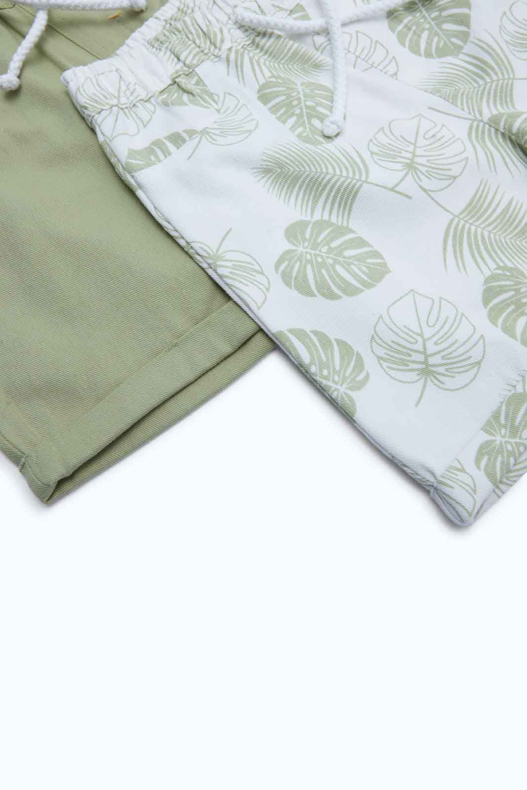 Redtag-Boys--Green-And-White-2-Pack-Poplin-Short-Category:Shorts,-Colour:Green,-Deals:New-In,-Dept:Boys,-Filter:Infant-Boys-(3-to-24-Mths),-INB-Shorts,-New-In-INB-APL,-Non-Sale,-S23B,-Section:Boys-(0-to-14Yrs)-Infant-Boys-3 to 24 Months