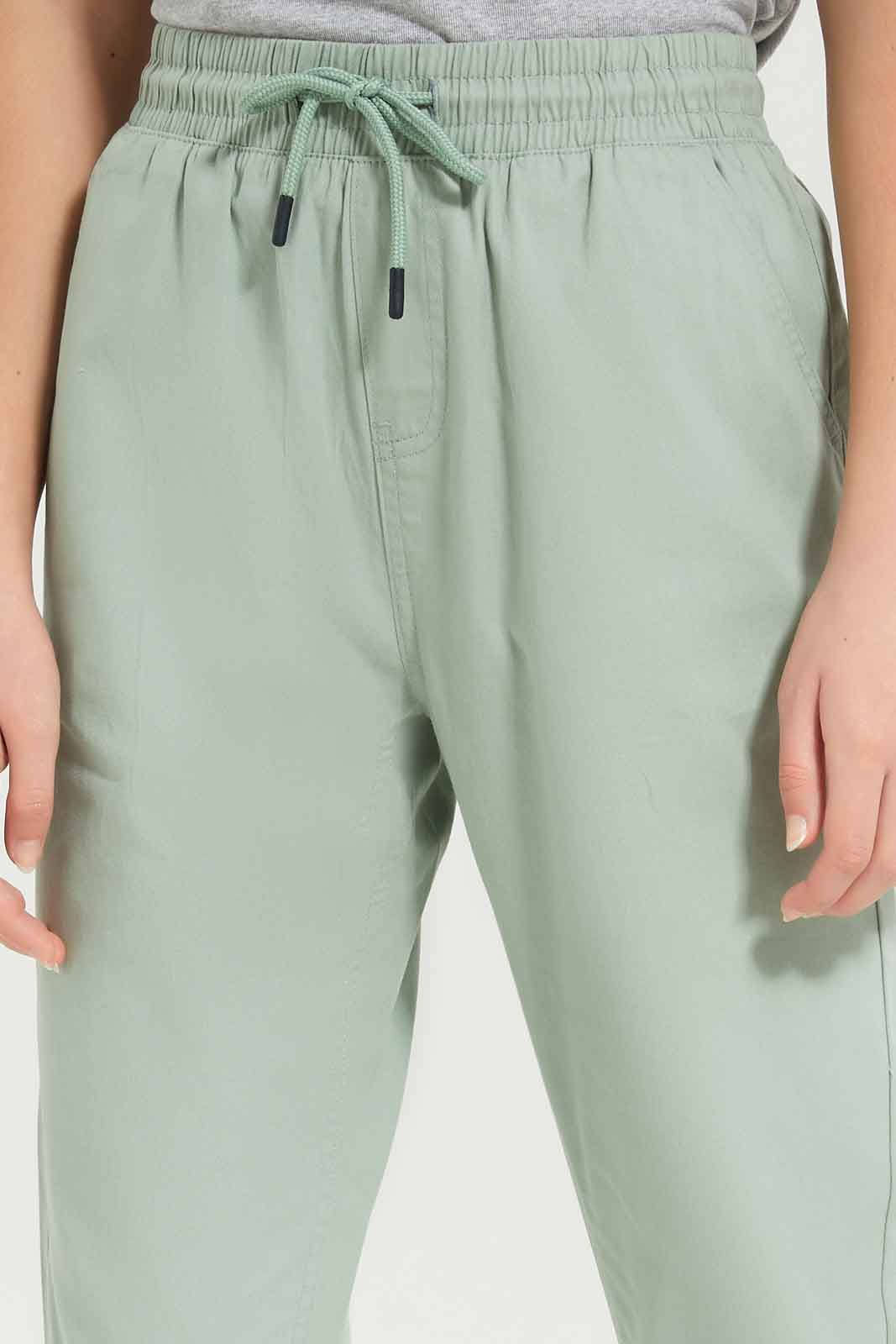 Redtag-Girls-Sage-Poplin-Pants-Category:Trousers,-Colour:Green,-Deals:New-In,-Dept:Girls,-Filter:Senior-Girls-(8-to-14-Yrs),-GSR-Trousers,-New-In-GSR-APL,-Non-Sale,-S23B,-Section:Girls-(0-to-14Yrs),-TBL-Senior-Girls-9 to 14 Years