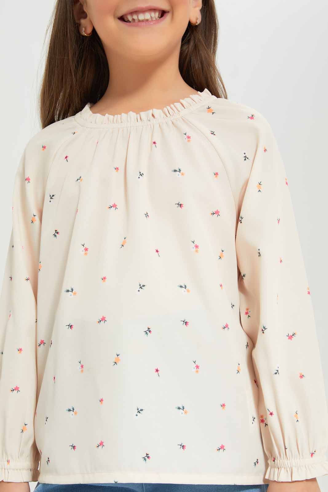 Redtag-Girls-Basic-Crepe-Blouse---Cream-Fruit-Category:Blouses,-Colour:Cream,-Deals:New-In,-Dept:Girls,-Filter:Girls-(2-to-8-Yrs),-GIR-Blouses,-New-In-GIR-APL,-Non-Sale,-S23A,-Section:Girls-(0-to-14Yrs)-Girls-2 to 8 Years