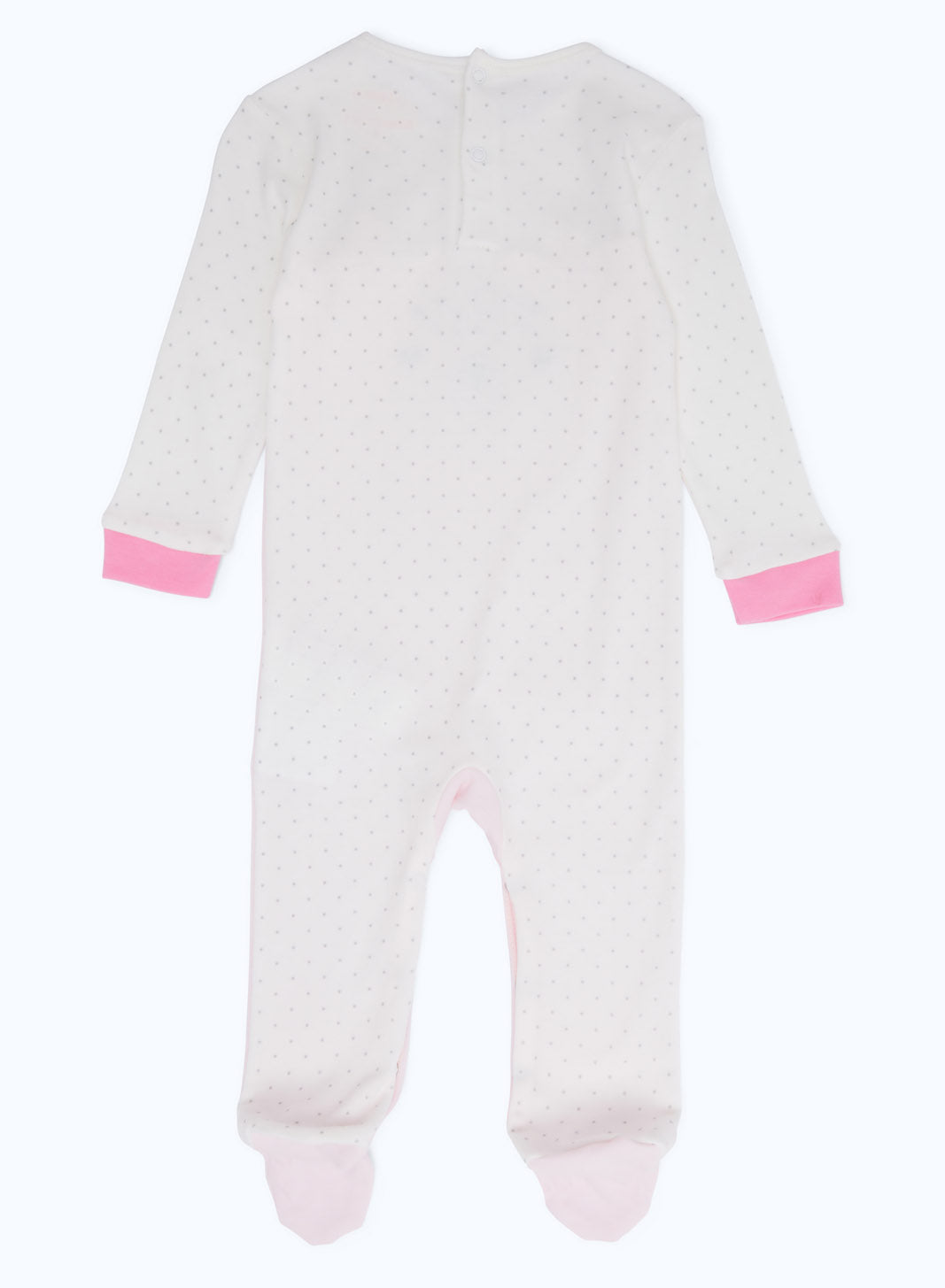 Redtag-Girls-Pink-Applique-Teddy-Sleepsuit---Girl-Category:Sleepsuits,-Colour:Orange,-Deals:New-In,-Dept:New-Born,-Filter:Baby-(0-to-12-Mths),-H1:KWR,-H2:NBF,-H3:NWR,-H4:SST,-NBG-Sleepsuits,-New-In-NBG-APL,-Non-Sale,-S23B,-Season:S23B,-Section:Boys-(0-to-14Yrs)-Baby-0 to 12 Months