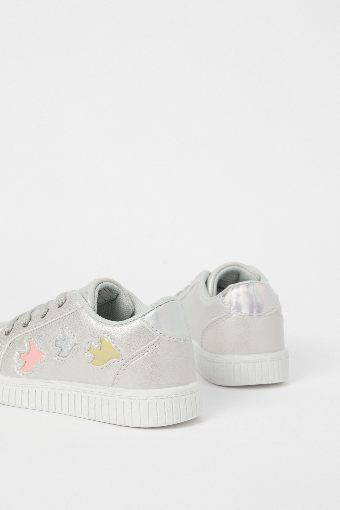 Redtag-Sliver-Lace-Up-Sneaker-Category:Shoes,-Colour:Silver,-Deals:New-In,-Filter:Girls-Footwear-(3-to-5-Yrs),-GIR-Trainers,-H1:FOO,-H2:GIR,-H3:TRN,-H4:CLT,-N/A,-New-In-GIR-FOO,-Non-Sale,-S23B,-Season:S23B,-Section:Girls-(0-to-14Yrs)-Girls-3 to 5 Years