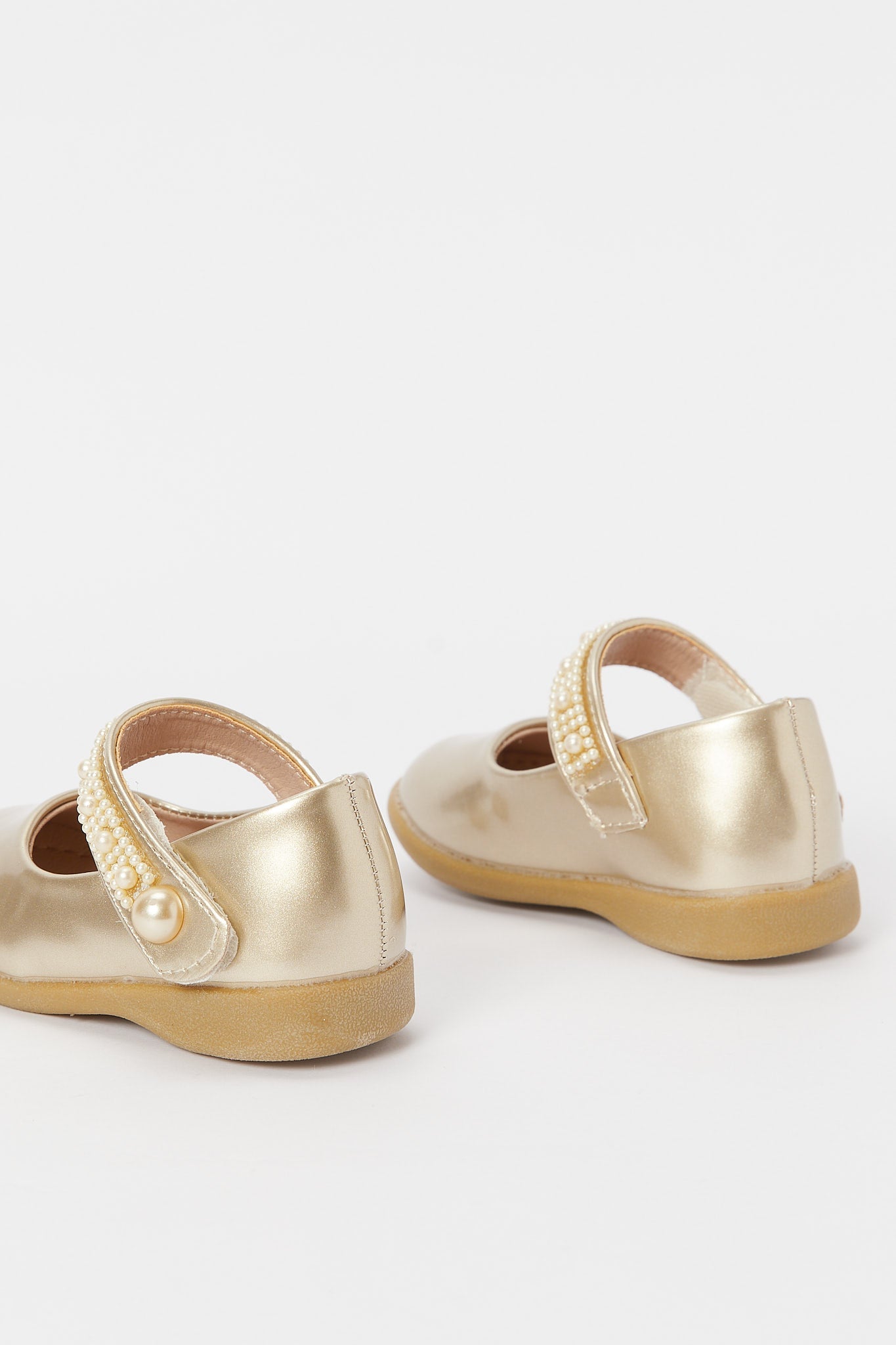 Redtag-Gold-Pearl-Trim-Ballerina-Category:Shoes,-Colour:Gold,-Deals:New-In,-Event:RMD,-Filter:Girls-Footwear-(1-to-3-Yrs),-H1:FOO,-H2:ING,-H3:SHO,-H4:CAH,-ING-Shoes,-New-In-ING-FOO,-Non-Sale,-Promo:RMD,-RMD,-S23B,-Season:S23B,-Section:Girls-(0-to-14Yrs)-Infant-Girls-1 to 3 Years