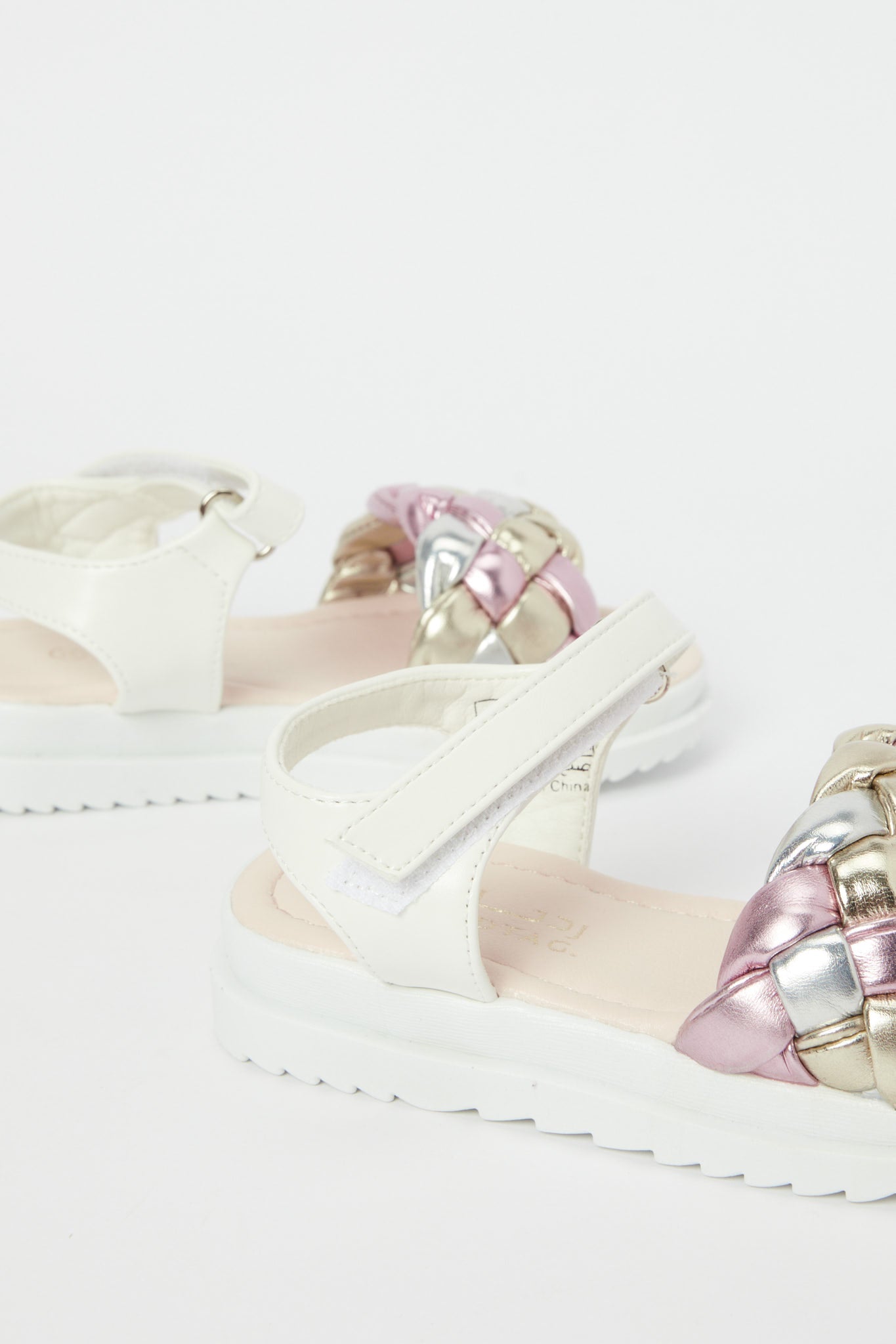 Redtag-White-Braided-Strap-Sandal-Category:Shoes,-Colour:White,-Deals:New-In,-Filter:Girls-Footwear-(3-to-5-Yrs),-GIR-Sandals,-H1:FOO,-H2:GIR,-H3:SAF,-H4:SAN,-N/A,-New-In-GIR-FOO,-Non-Sale,-RMD,-S23B,-Season:S23B,-Section:Girls-(0-to-14Yrs)-Girls-3 to 5 Years