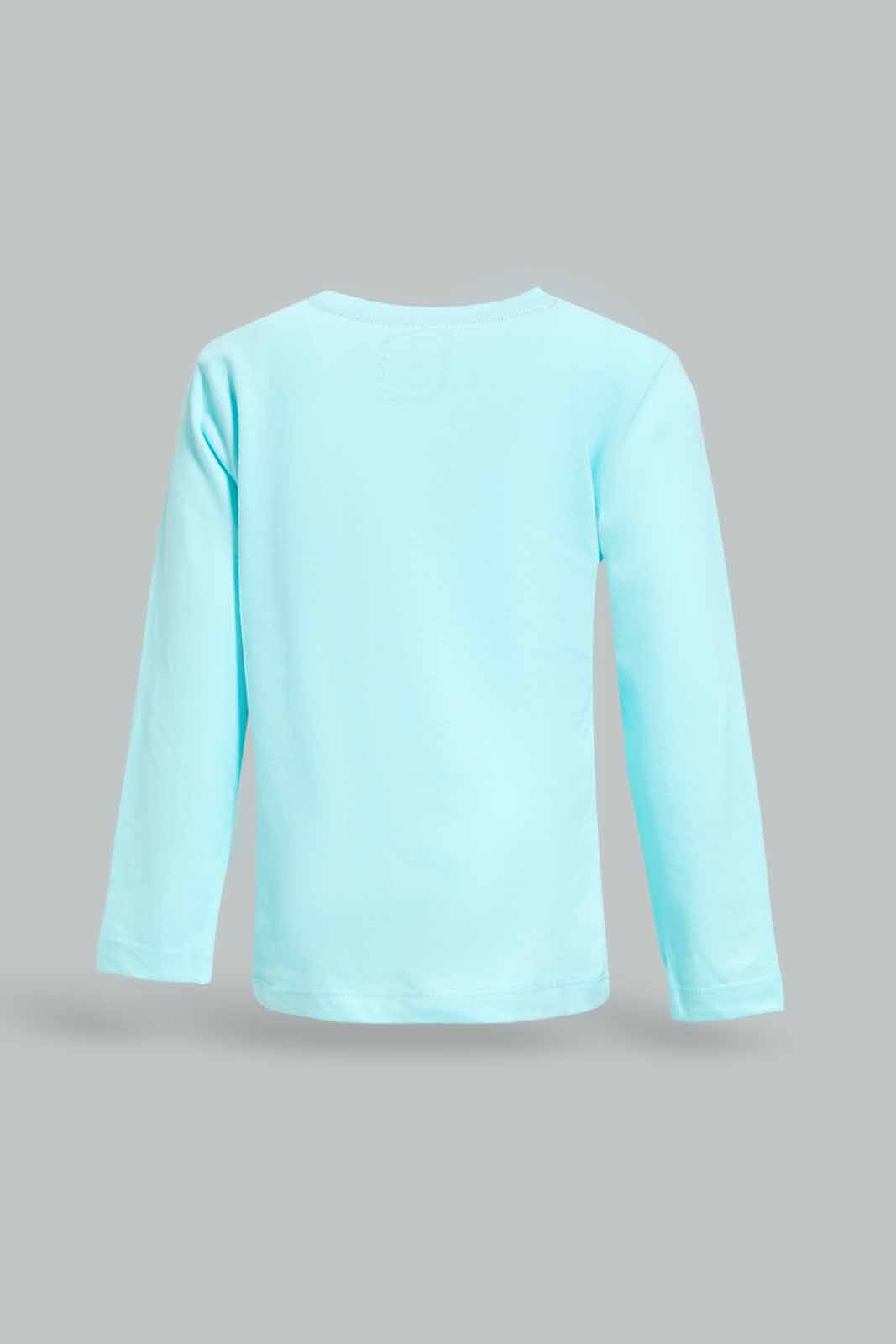 Redtag-Girls-Light-Blue-Placement-Print-Top-With-Pink-Solid-Pyjama-Category:Pyjama-Sets,-Colour:Sky-Blue,-Deals:New-In,-Dept:Girls,-Filter:Infant-Girls-(3-to-24-Mths),-ING-Pyjama-Sets,-New-In-ING-APL,-Non-Sale,-S23A,-Section:Girls-(0-to-14Yrs)-Infant-Girls-3 to 24 Months