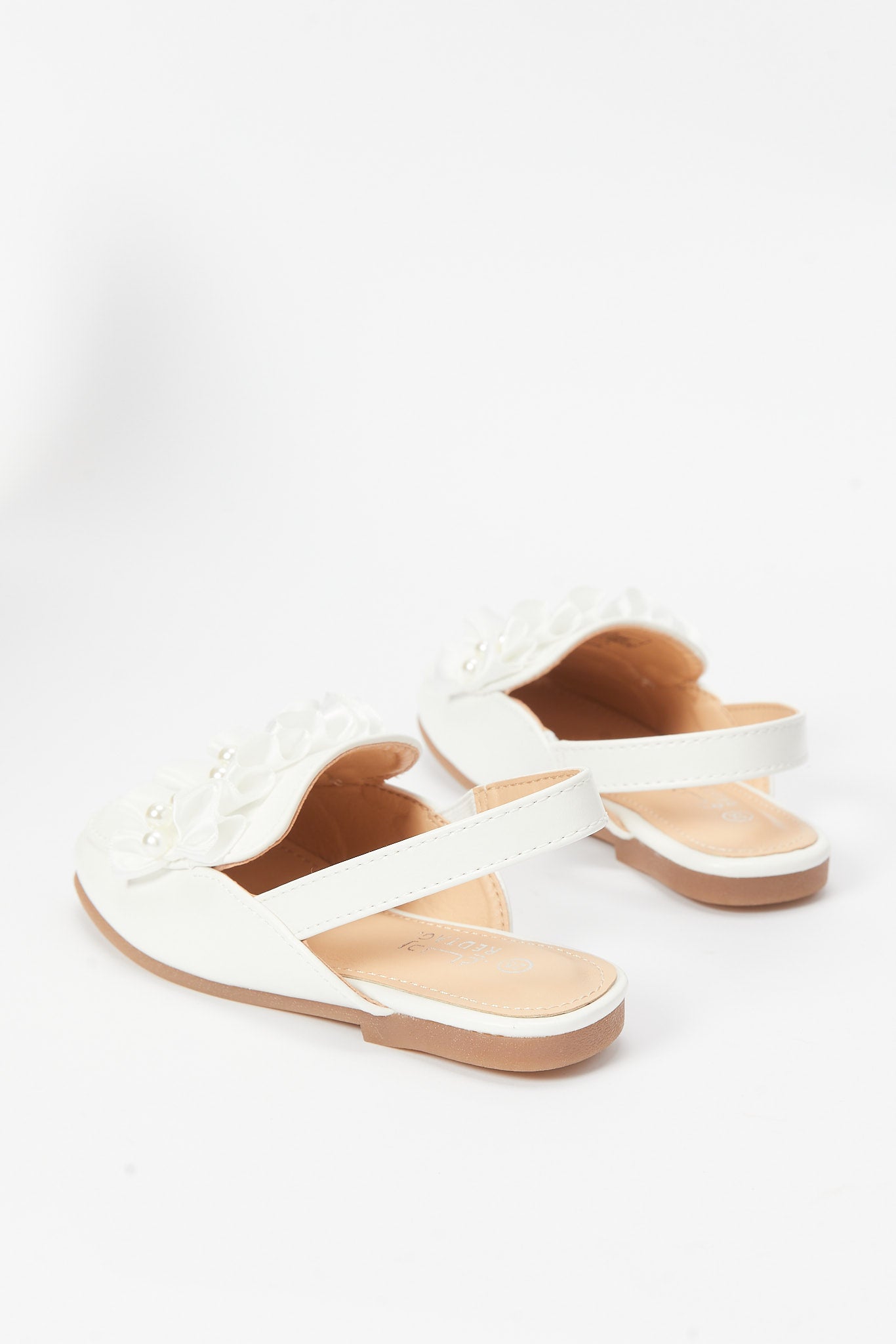Redtag-White-Pearl-Trim-Mule-Category:Shoes,-Colour:White,-Deals:New-In,-Filter:Girls-Footwear-(3-to-5-Yrs),-GIR-Shoes,-N/A,-New-In-GIR-FOO,-Non-Sale,-S23B,-Section:Girls-(0-to-14Yrs)-Girls-3 to 5 Years
