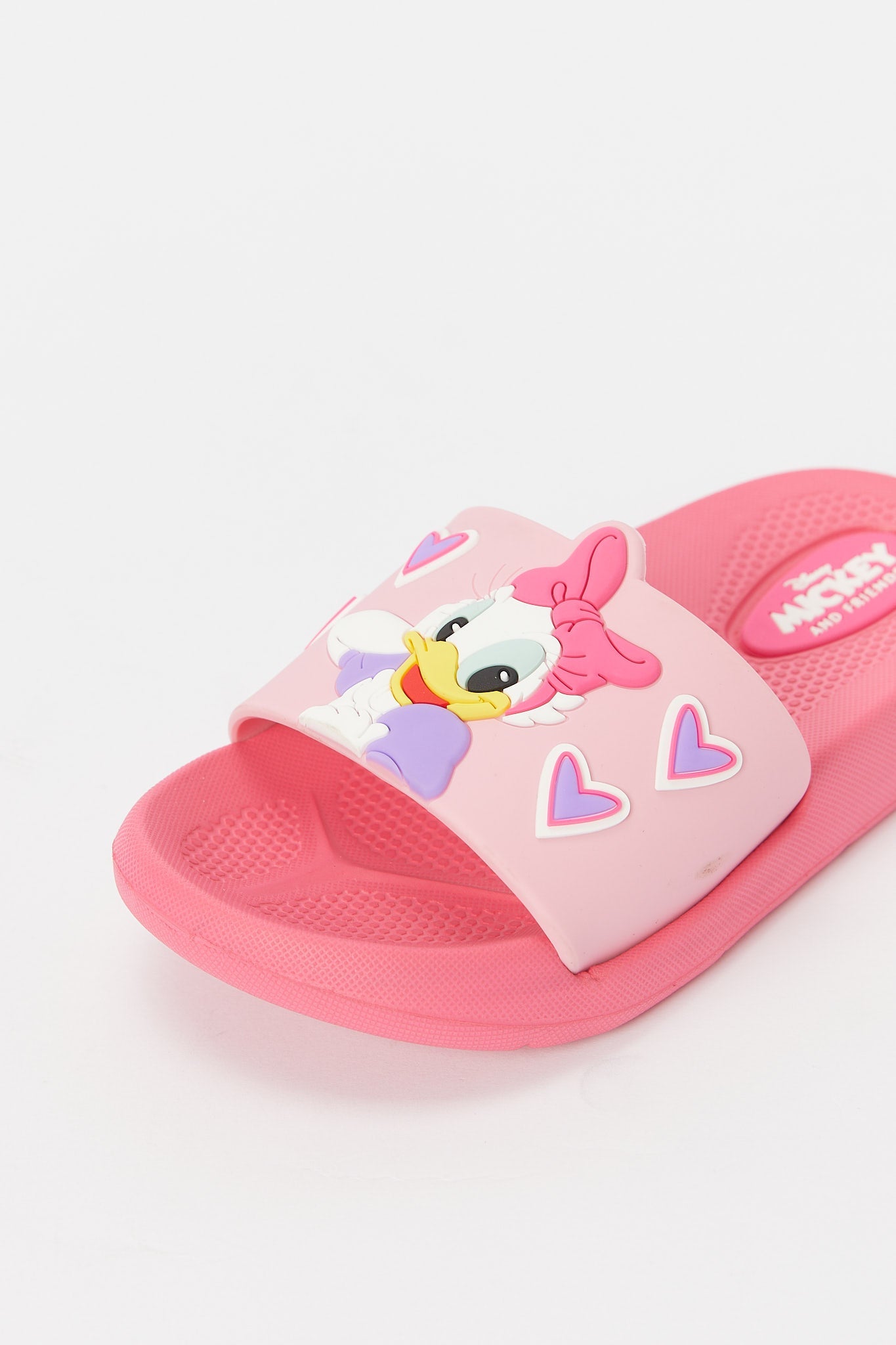 Redtag-Fuchsia-Daisy-Duck-Slide-Category:Shoes,-CHR:CHR,-Colour:Fuchsia,-Deals:New-In,-Filter:Girls-Footwear-(3-to-5-Yrs),-GIR-Flip-Flops,-H1:FOO,-H2:GIR,-H3:SAF,-H4:FLF,-N/A,-New-In-GIR-FOO,-Non-Sale,-S23A,-Season:S23A,-Section:Girls-(0-to-14Yrs)-Girls-3 to 5 Years