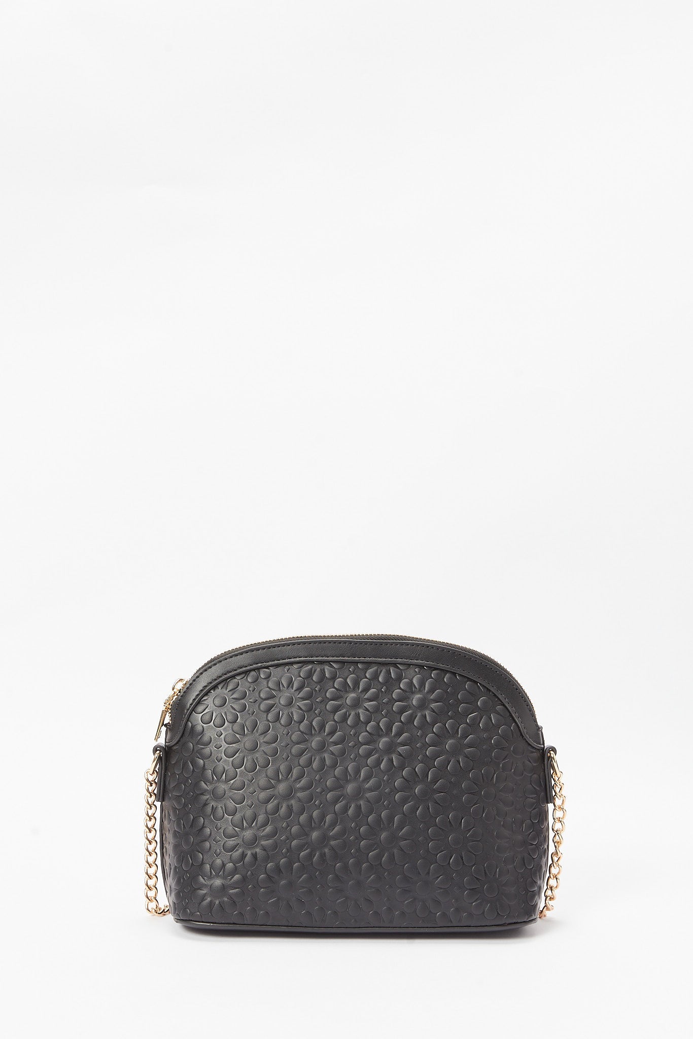 Redtag-Black-Floral-Embossed-Crossbody-Bag-Category:Bags,-Colour:Black,-Filter:Women's-Accessories,-New-In,-New-In-Women-ACC,-Non-Sale,-S23A,-Section:Women,-Women-Bags-Women-