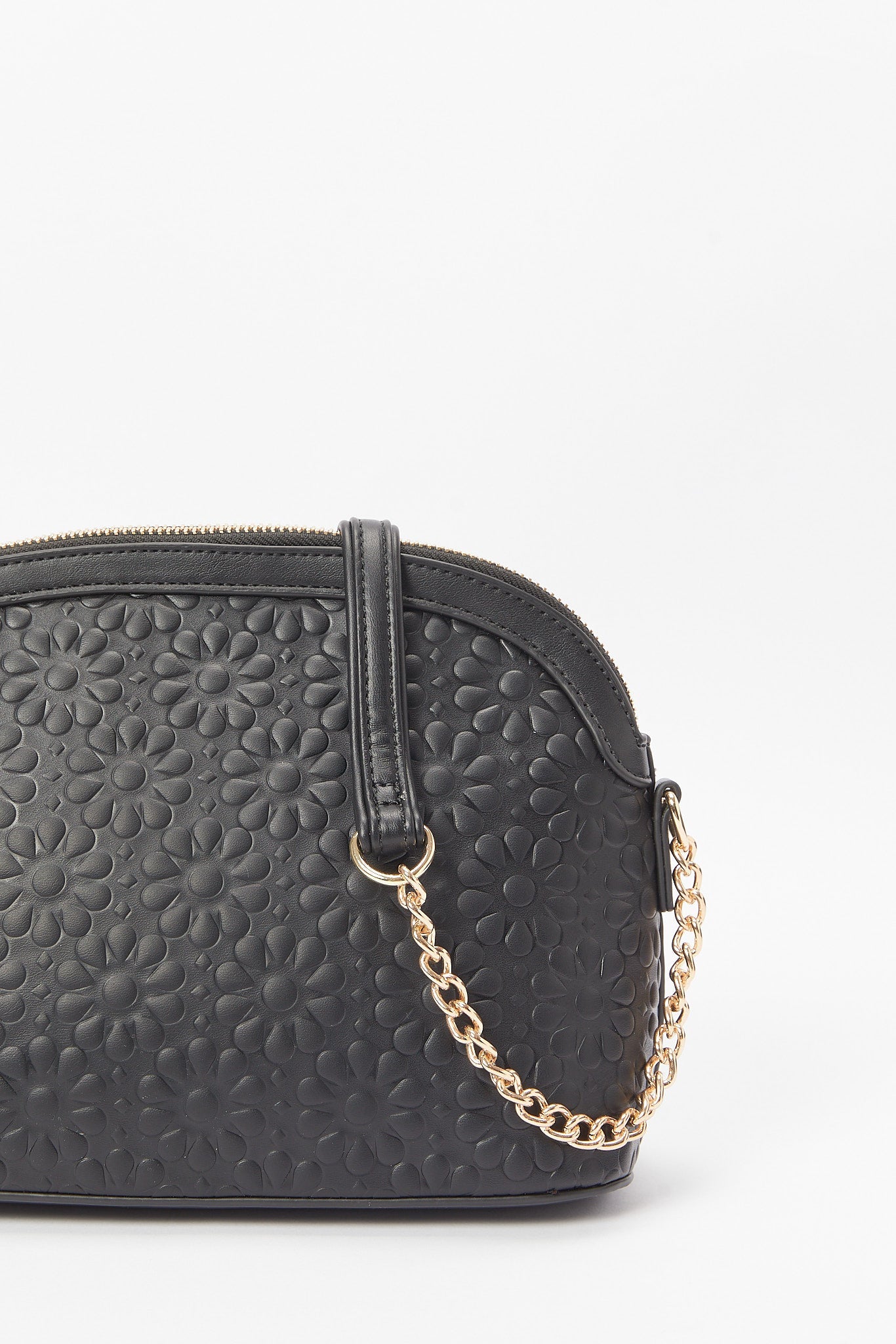 Redtag-Black-Floral-Embossed-Crossbody-Bag-Category:Bags,-Colour:Black,-Filter:Women's-Accessories,-New-In,-New-In-Women-ACC,-Non-Sale,-S23A,-Section:Women,-Women-Bags-Women-
