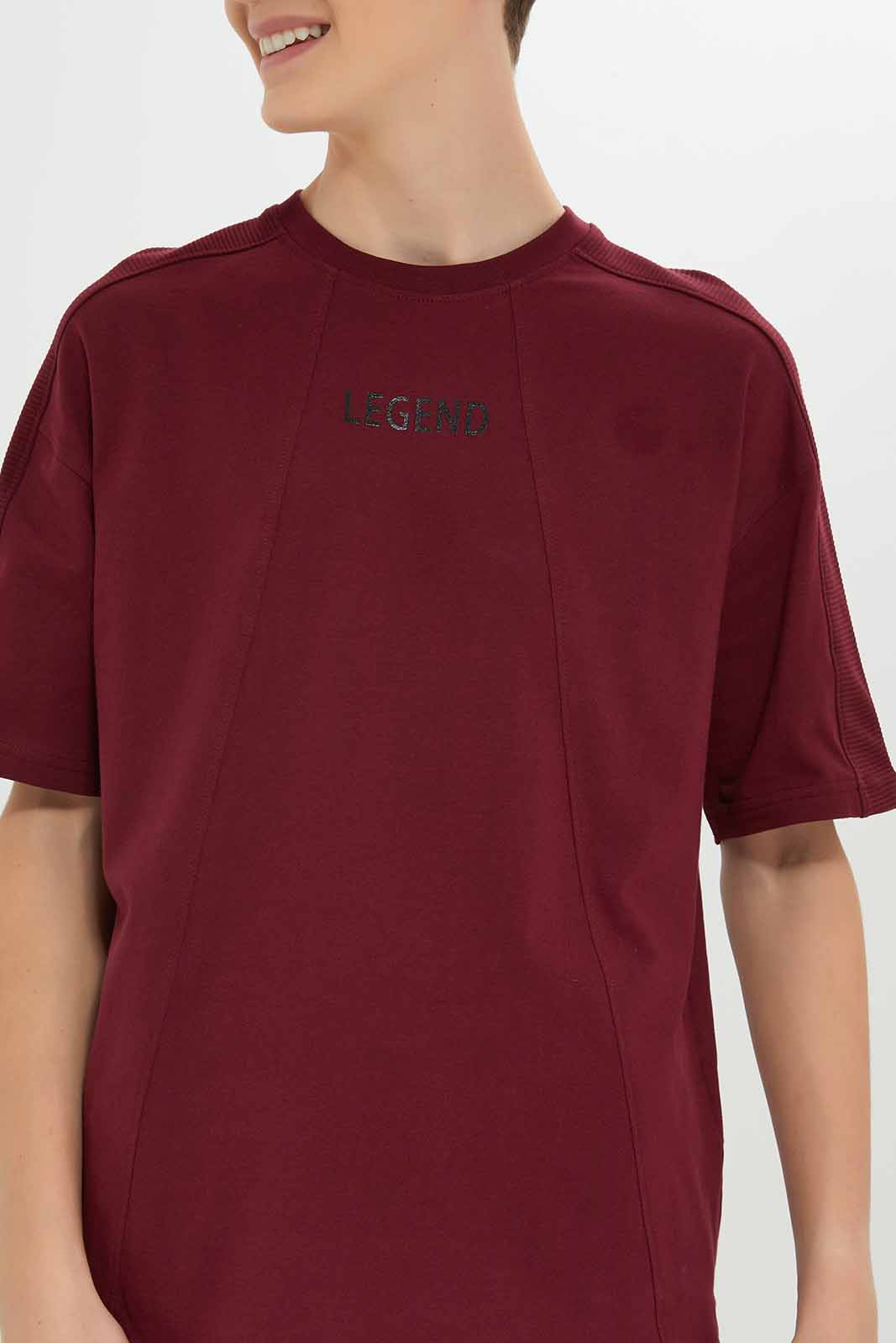 Redtag-Boys-Burgundy-Plain-Long-Lenth-Oversize-Tee-BSR-T-Shirts,-Category:T-Shirts,-Colour:Burgundy,-Deals:New-In,-Dept:Boys,-Filter:Senior-Boys-(8-to-14-Yrs),-New-In-BSR-APL,-Non-Sale,-S23A,-Section:Boys-(0-to-14Yrs)-Senior-Boys-9 to 14 Years