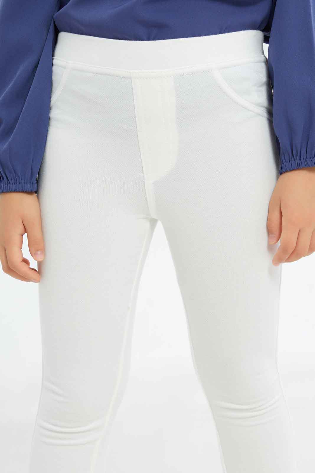 Redtag-Girls-White-Jeggings-Category:Jeggings,-Colour:White,-Deals:New-In,-Dept:Girls,-Filter:Girls-(2-to-8-Yrs),-GIR-Jeggings,-New-In-GIR-APL,-Non-Sale,-S23A,-Section:Girls-(0-to-14Yrs)-Girls-2 to 8 Years