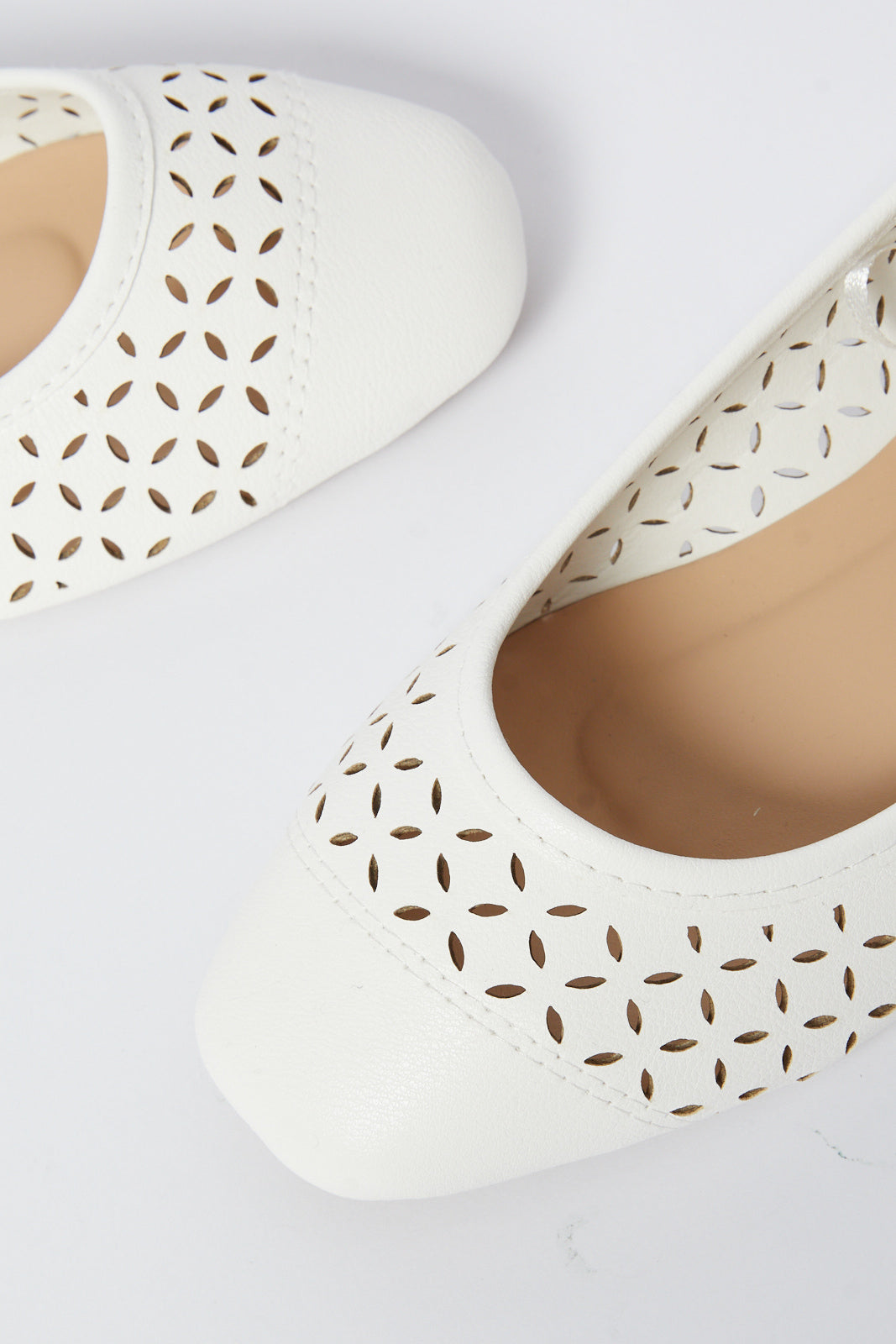 Redtag-White-Cut-Out-Ballerina-Category:Shoes,-Colour:White,-Deals:New-In,-Filter:Women's-Footwear,-N/A,-New-In-Women-FOO,-Non-Sale,-S23A,-Section:Women,-Women-Shoes-Women's-