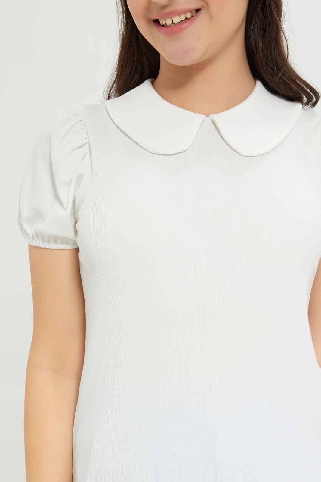 Redtag-Girls-White-Peter-Pan-Collar-Blouse-Category:Blouses,-Colour:White,-Deals:New-In,-Dept:Girls,-Filter:Senior-Girls-(8-to-14-Yrs),-GSR-Blouses,-New-In-GSR-APL,-Non-Sale,-S23B,-Section:Girls-(0-to-14Yrs),-VLM-Senior-Girls-9 to 14 Years