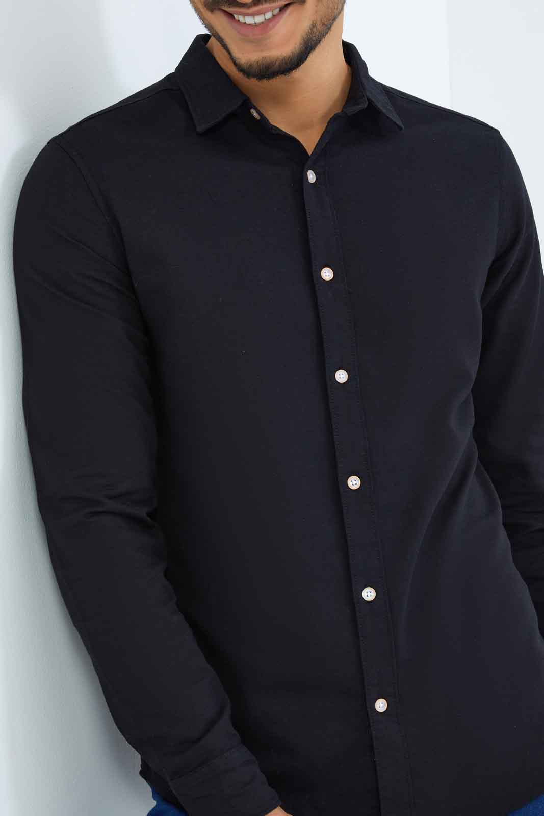 Redtag-Men-Black-L/S-Dobby-Shirt-Category:Shirts,-Colour:Black,-Deals:New-In,-Dept:Menswear,-Filter:Men's-Clothing,-Men-Shirts,-New-In-Men-APL,-Non-Sale,-S23B,-Section:Men-Men's-