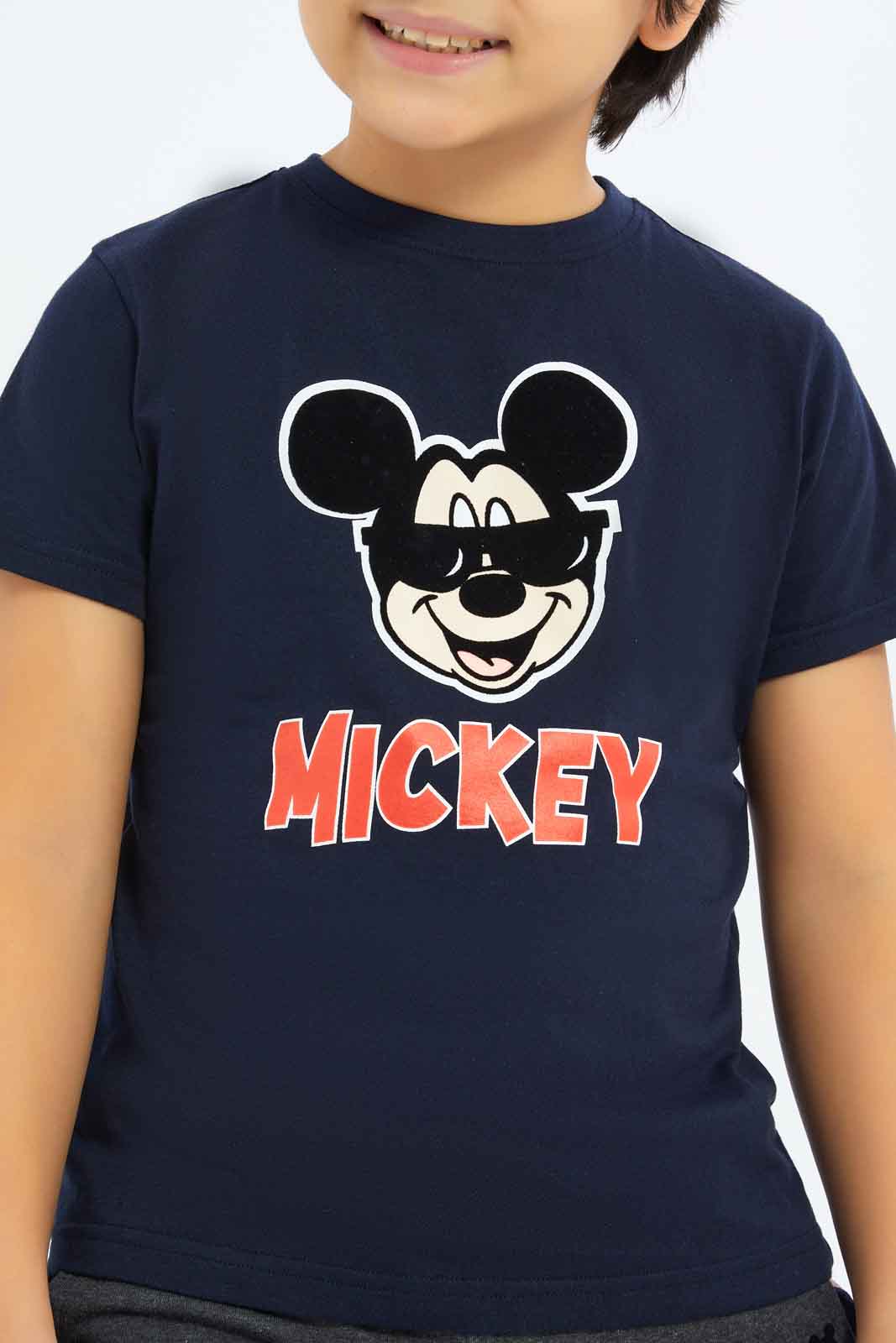 Redtag-Boys-Navy-Mickey-Mouse-Character-Short-Sleeve-T-Shirt-BOY-T-Shirts,-Category:T-Shirts,-CHA,-Colour:Navy,-Deals:New-In,-Dept:Boys,-Filter:Boys-(2-to-8-Yrs),-New-In-BOY-APL,-Non-Sale,-S23B,-Section:Boys-(0-to-14Yrs),-TBL-Boys-2 to 8 Years