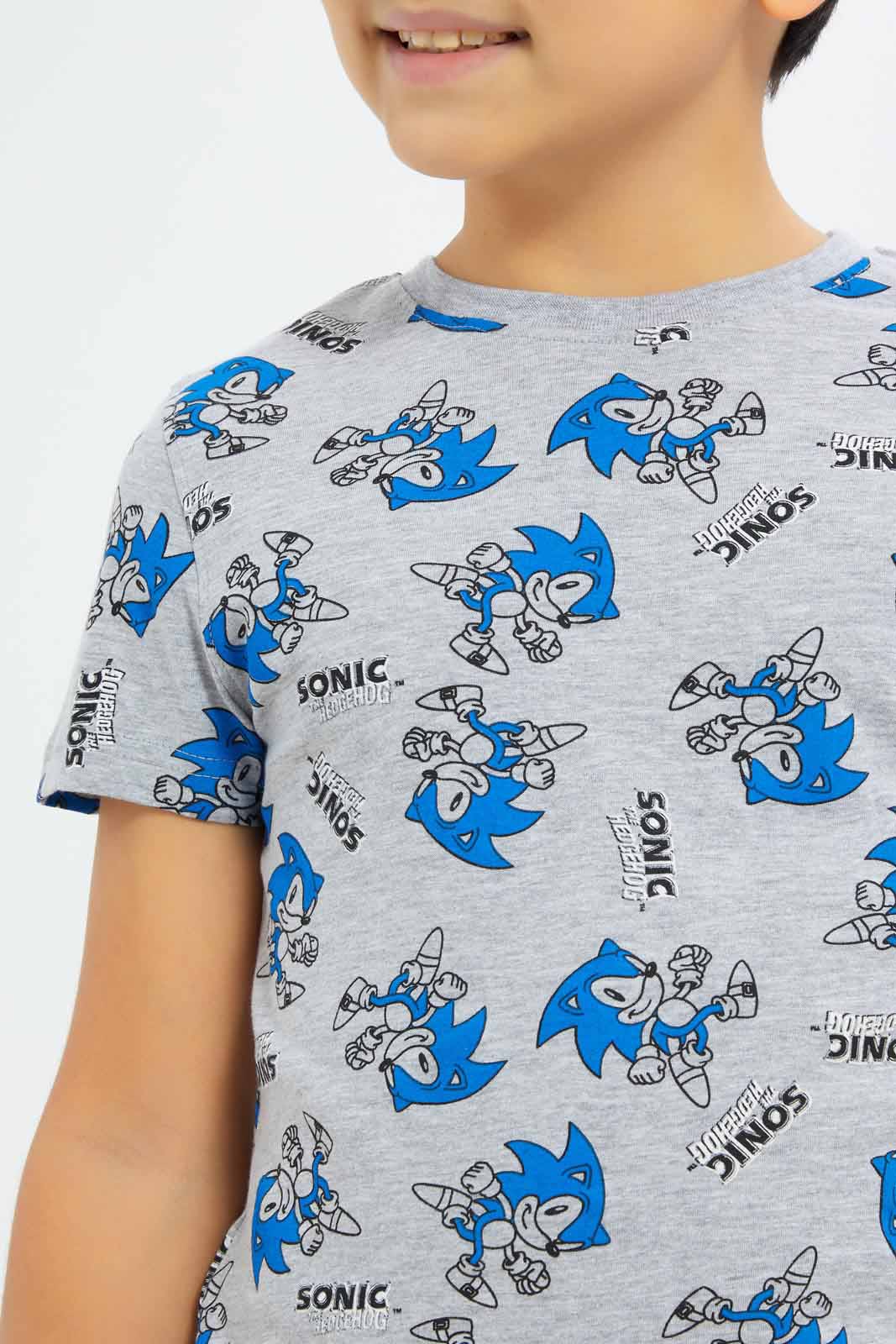 Redtag-Boys-Grey-Mel-Sonic-Character-Aop-Short-Sleeve-T-Shirt-BOY-T-Shirts,-Category:T-Shirts,-CHA,-Colour:Grey,-Deals:New-In,-Dept:Boys,-Filter:Boys-(2-to-8-Yrs),-New-In-BOY-APL,-Non-Sale,-S23B,-Section:Boys-(0-to-14Yrs),-TBL-Boys-2 to 8 Years