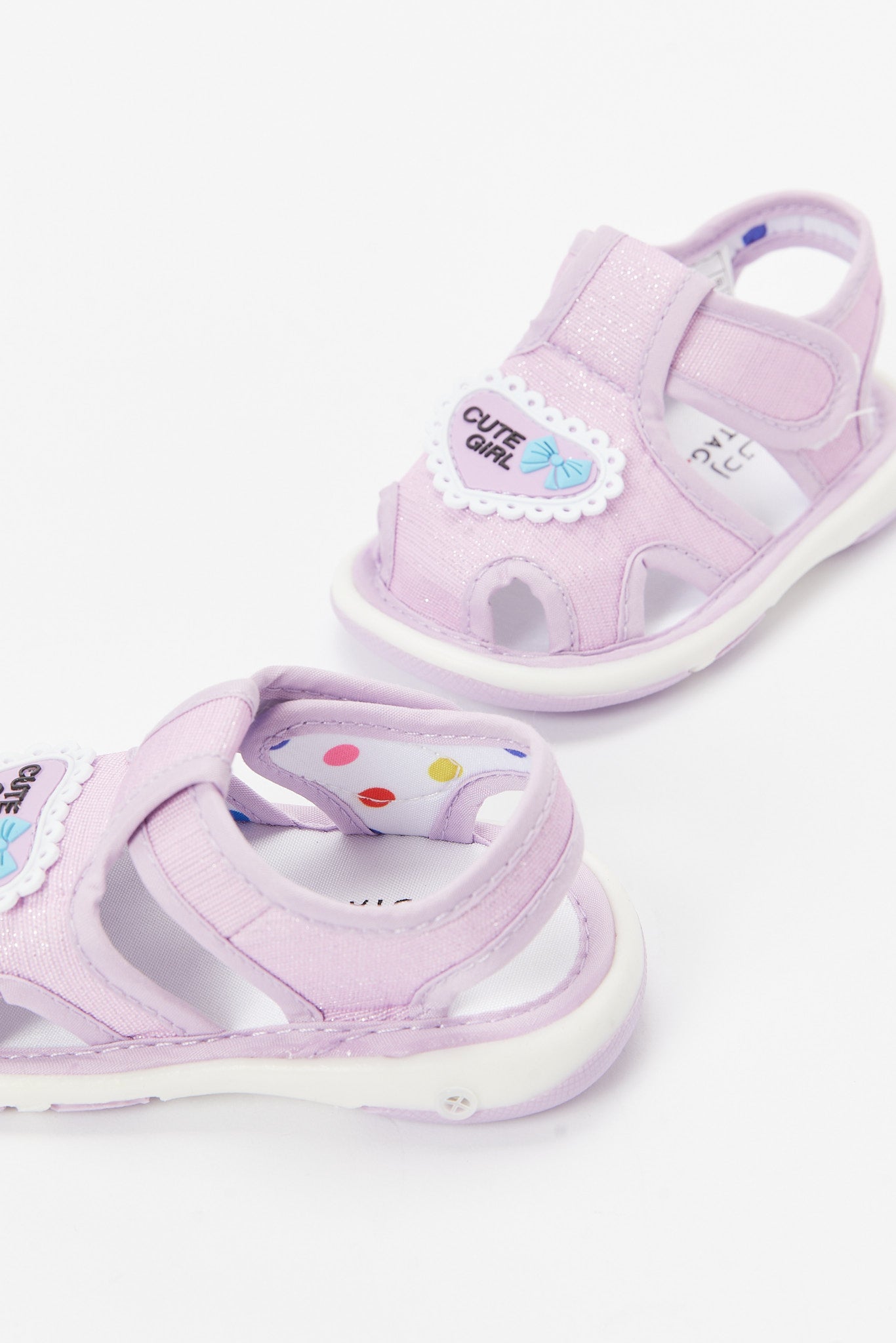 Redtag-Lilac-Heart-Trim-Pump-Category:Shoes,-Colour:Lilac,-Deals:New-In,-Filter:Girls-Footwear-(1-to-3-Yrs),-ING-Trainers,-N/A,-New-In-ING-FOO,-Non-Sale,-S23B,-Section:Girls-(0-to-14Yrs)-Infant-Girls-1 to 3 Years
