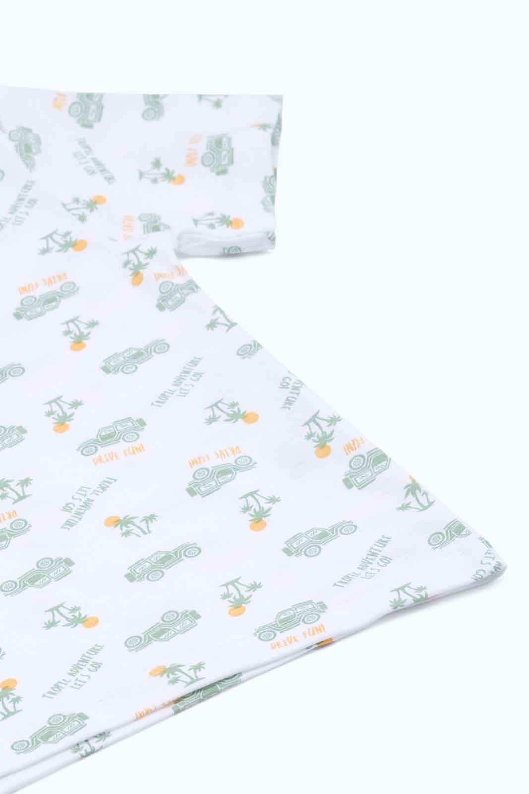Redtag-Boys-Stone-Aop-Jeep-Ss-T-Shirt-Category:T-Shirts,-Colour:Beige,-Deals:New-In,-Dept:Boys,-Filter:Infant-Boys-(3-to-24-Mths),-INB-T-Shirts,-New-In-INB-APL,-Non-Sale,-S23B,-Section:Boys-(0-to-14Yrs),-TBL-Infant-Boys-3 to 24 Months