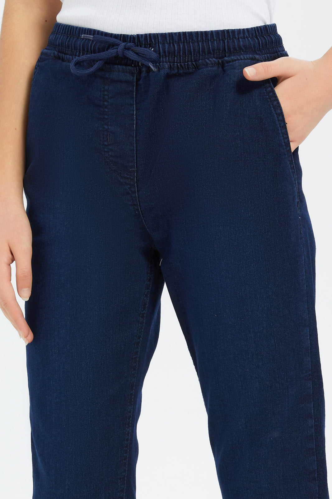 Redtag-Girls-Dk-Wash-Knitted-Jogger-Category:Jeggings,-Colour:Dark-Wash,-Deals:New-In,-Dept:Girls,-Filter:Senior-Girls-(8-to-14-Yrs),-FIT-WALL-(FTW),-GSR-Jeggings,-H1:KWR,-H2:GSR,-H3:DNB,-H4:JEG,-New-In-GSR-APL,-Non-Sale,-S23B,-Season:S23B,-Section:Girls-(0-to-14Yrs)-Senior-Girls-9 to 14 Years