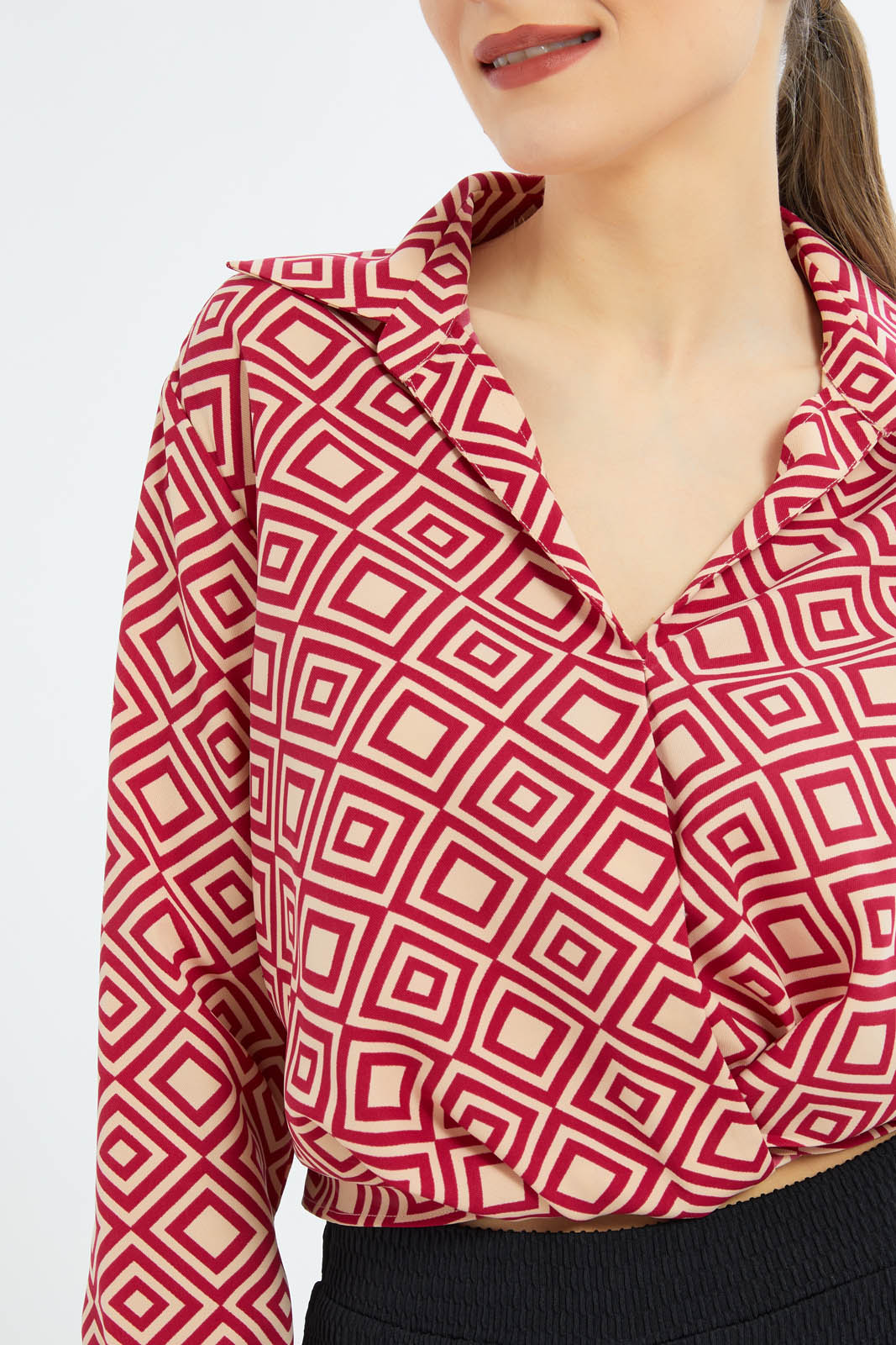 Redtag-Women-Printed-Wrap-Shirt-Category:Blouses,-Colour:Assorted,-Deals:New-In,-Dept:Ladieswear,-Filter:Women's-Clothing,-New-In-Women-APL,-Non-Sale,-S23B,-Section:Women,-Women-Blouses-Women's-