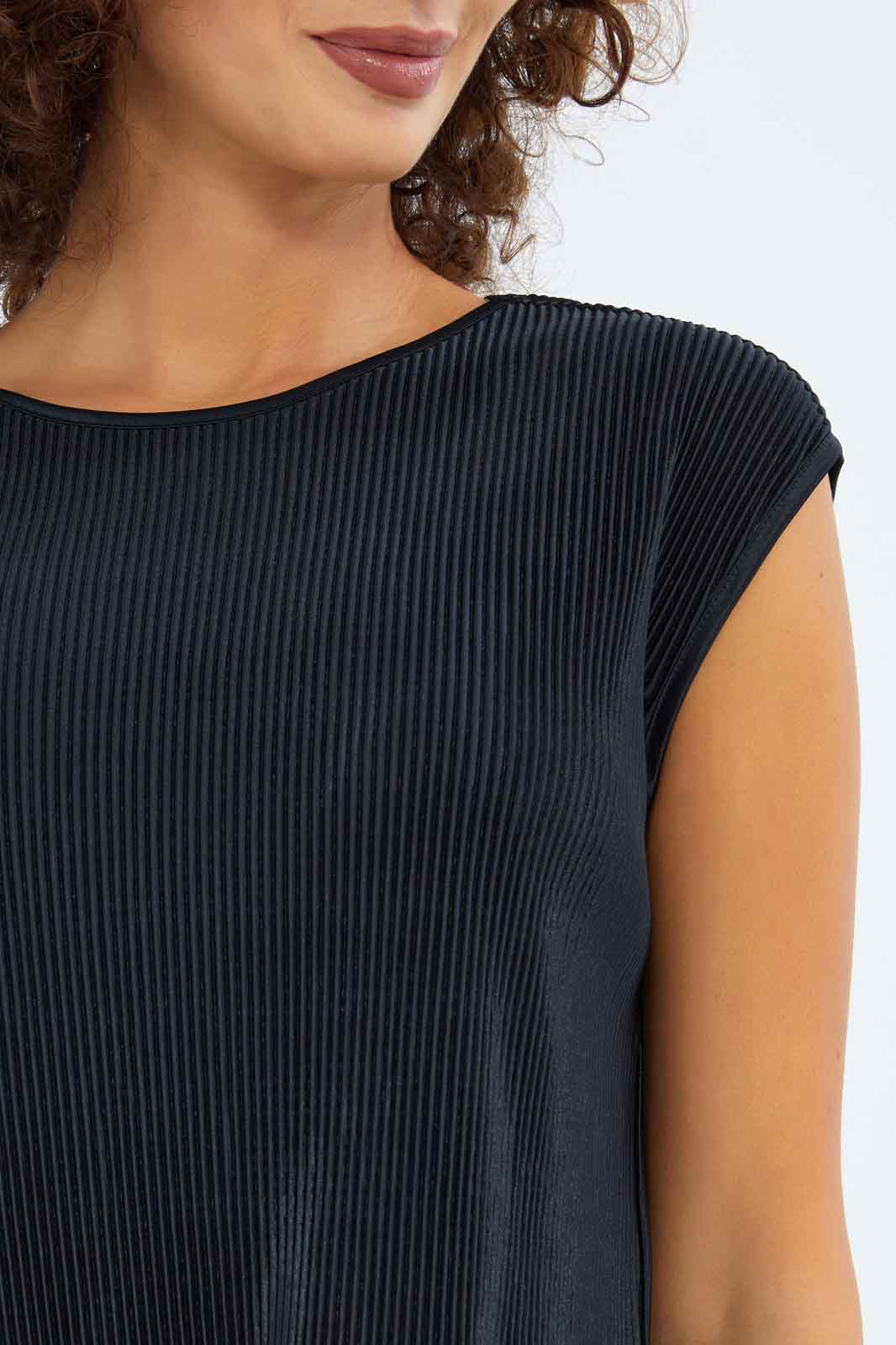 Redtag-Women-Sleeveless-Plisse-Top-Solid-Category:Blouses,-Colour:Black,-Deals:New-In,-Dept:Ladieswear,-Filter:Women's-Clothing,-New-In-Women-APL,-Non-Sale,-S23B,-Section:Women,-Women-Blouses-Women's-