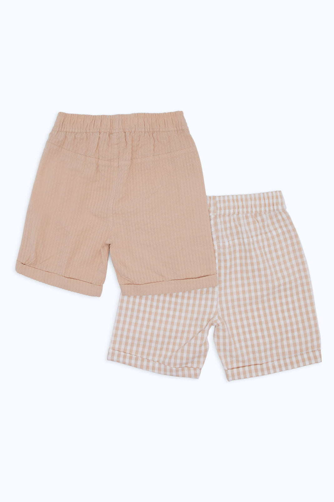 Redtag-Boys-Beige/White-2-Pack-Pack-Searsucker-Trs-Shorts-Category:Shorts,-Colour:Beige,-Deals:New-In,-Dept:Boys,-Filter:Infant-Boys-(3-to-24-Mths),-H1:KWR,-H2:INB,-H3:TRS,-H4:SRT,-INB-Shorts,-New-In-INB-APL,-Non-Sale,-RMD,-S23C,-Season:S23C,-Section:Boys-(0-to-14Yrs)-Infant-Boys-3 to 24 Months