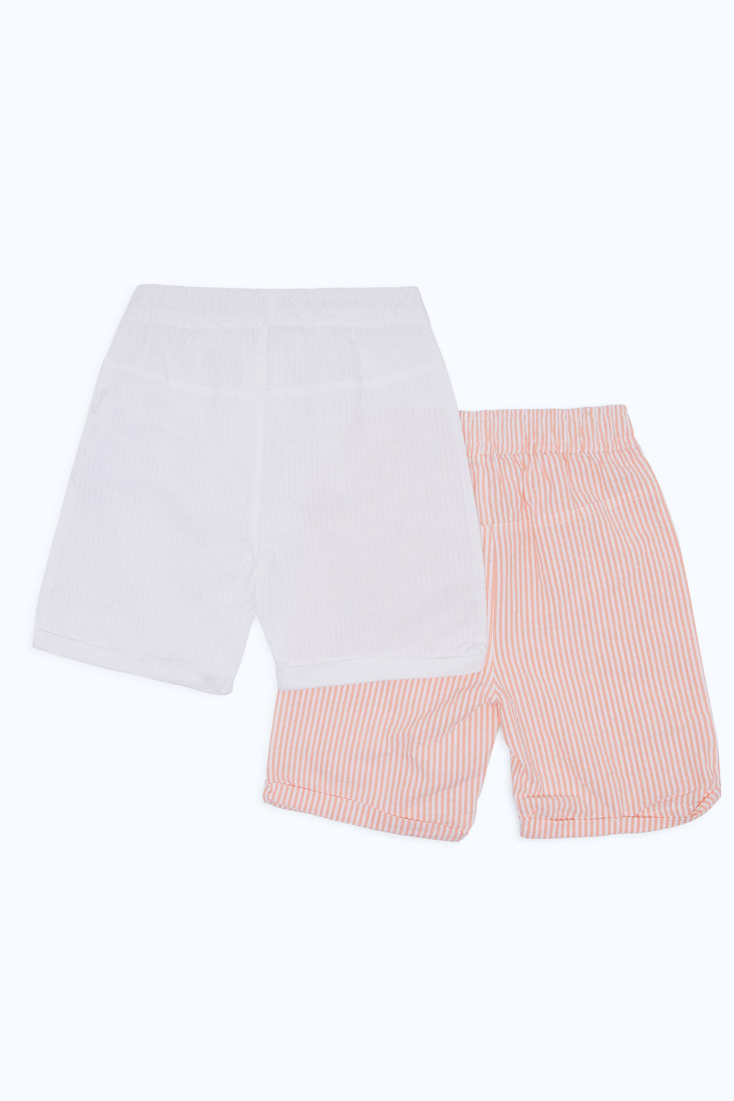 Redtag-Boys-Coral/White-2-Pack-Pack-Searsucker-Trs-Shorts-Category:Shorts,-Colour:Red,-Deals:New-In,-Dept:Boys,-Filter:Infant-Boys-(3-to-24-Mths),-H1:KWR,-H2:INB,-H3:TRS,-H4:SRT,-INB-Shorts,-New-In-INB-APL,-Non-Sale,-RMD,-S23C,-Season:S23C,-Section:Boys-(0-to-14Yrs)-Infant-Boys-3 to 24 Months