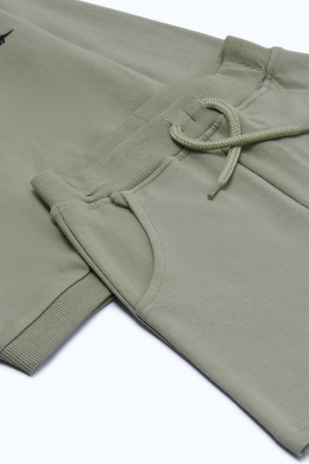 Redtag-Boys-Khaki-Sweatshirts-And-Shorts-Terry-Set-Category:Sets,-Colour:Green,-Deals:New-In,-Dept:Boys,-Filter:Infant-Boys-(3-to-24-Mths),-H1:KWR,-H2:INB,-H3:SET,-H4:CAE,-INB-Sets,-New-In-INB-APL,-Non-Sale,-S23B,-Season:S23B,-Section:Boys-(0-to-14Yrs),-Set:Set-of-2-Infant-Boys-3 to 24 Months