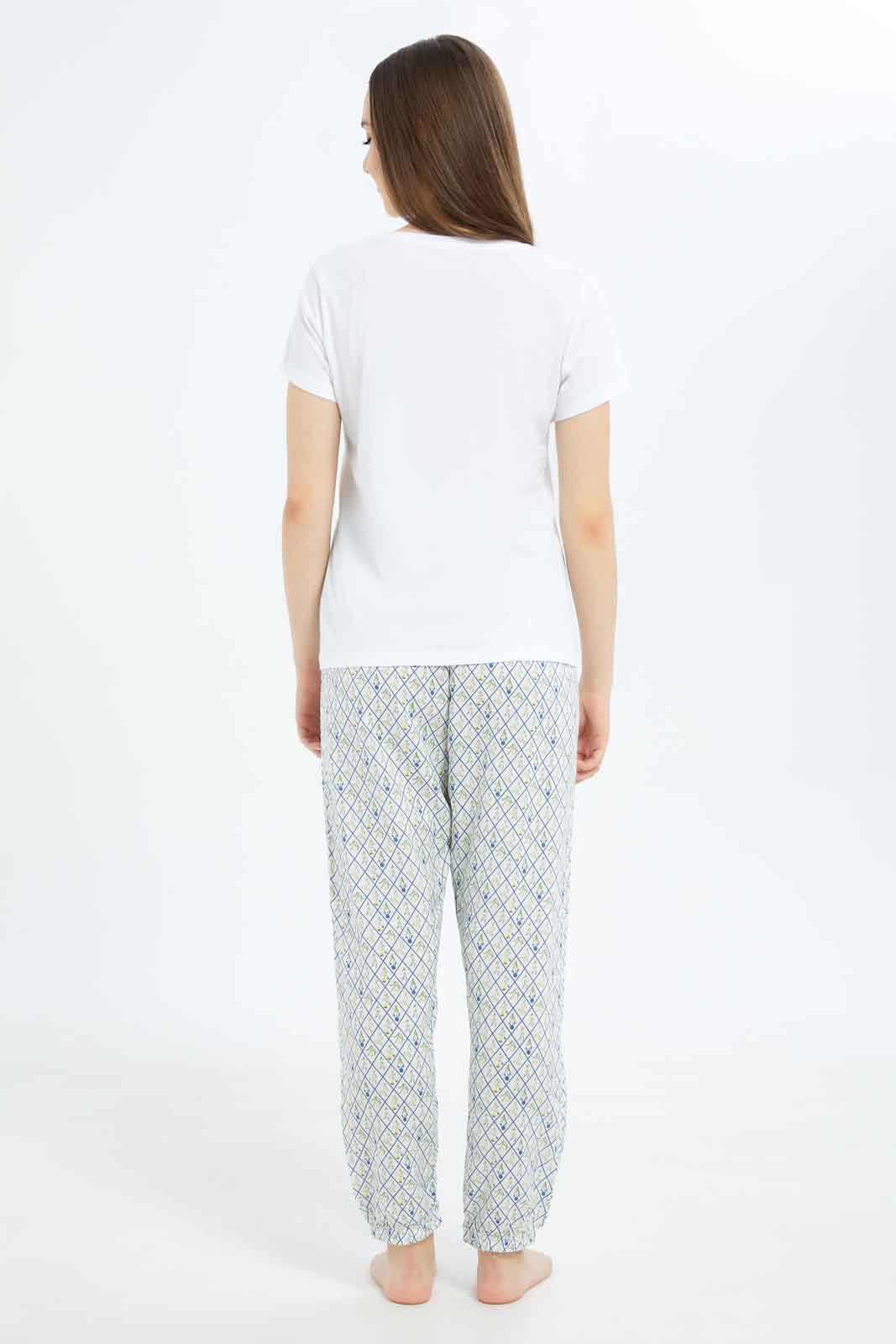 Redtag-Women-Assorted-Short-Sleeves-Table-Pajama-Set-Category:Pyjama-Sets,-Colour:Assorted,-Deals:New-In,-Dept:Ladieswear,-Filter:Women's-Clothing,-New-In-Women-APL,-Non-Sale,-S23B,-Section:Women,-TBL,-Women-Pyjama-Sets--