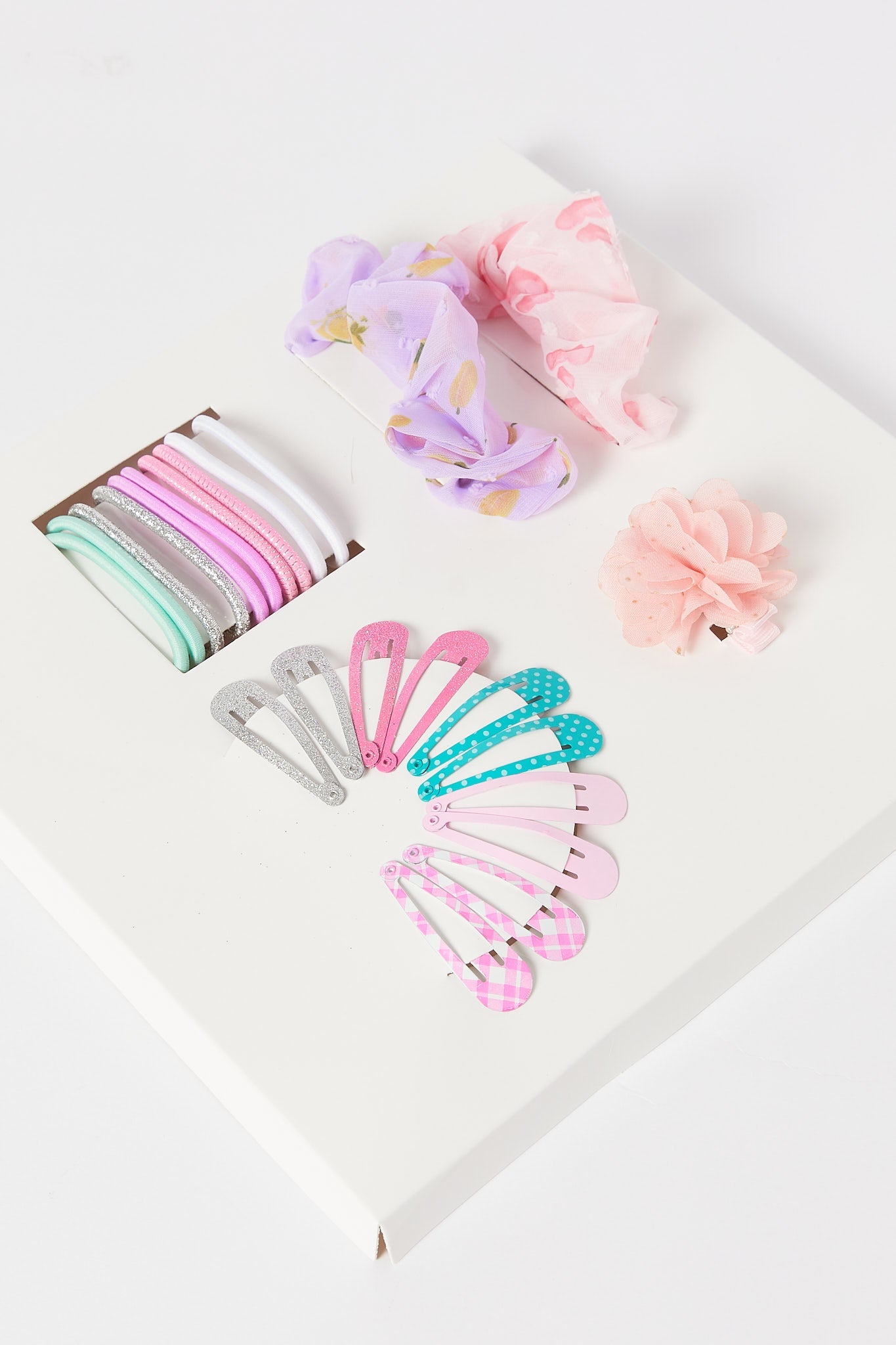 Redtag-Multi-Colour-Scrunchies-Set-Category:Hair-Accessories,-Colour:Assorted,-Filter:Girls-Accessories,-GIR-Hair-Accessories,-New-In,-New-In-GIR-ACC,-Non-Sale,-S23B,-Section:Girls-(0-to-14Yrs)-Girls-
