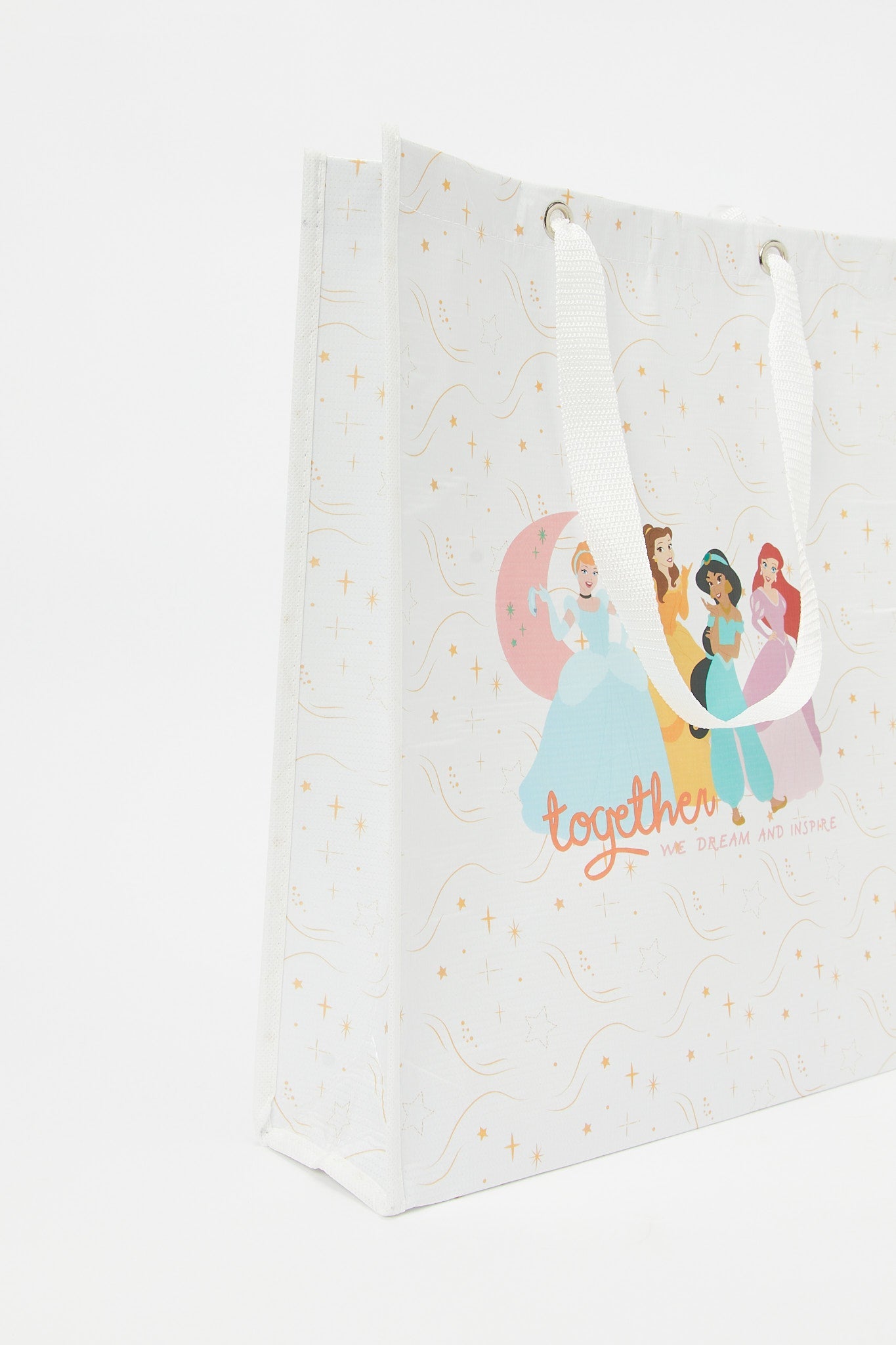 Redtag-White/Pink-Princess-Polypropylene-Woven-Shopping-Bag-Category:Bags,-CHA,-Colour:White,-Filter:Travel-Accessories,-LUG-Bags,-New-In,-New-In-LUG-ACC,-Non-Sale,-S23B,-Section:Homewares-Travel-Accessories-