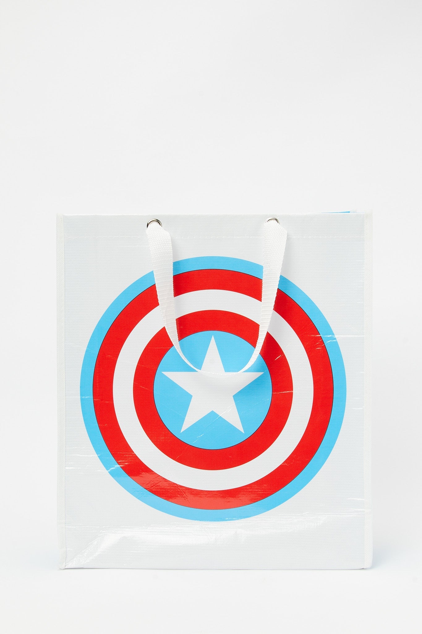 Redtag-White/Red-Avangers-Polypropylene-Woven-Shopping-Bag-Category:Bags,-CHA,-Colour:White,-Filter:Travel-Accessories,-LUG-Bags,-New-In,-New-In-LUG-ACC,-Non-Sale,-S23B,-Section:Homewares-Travel-Accessories-