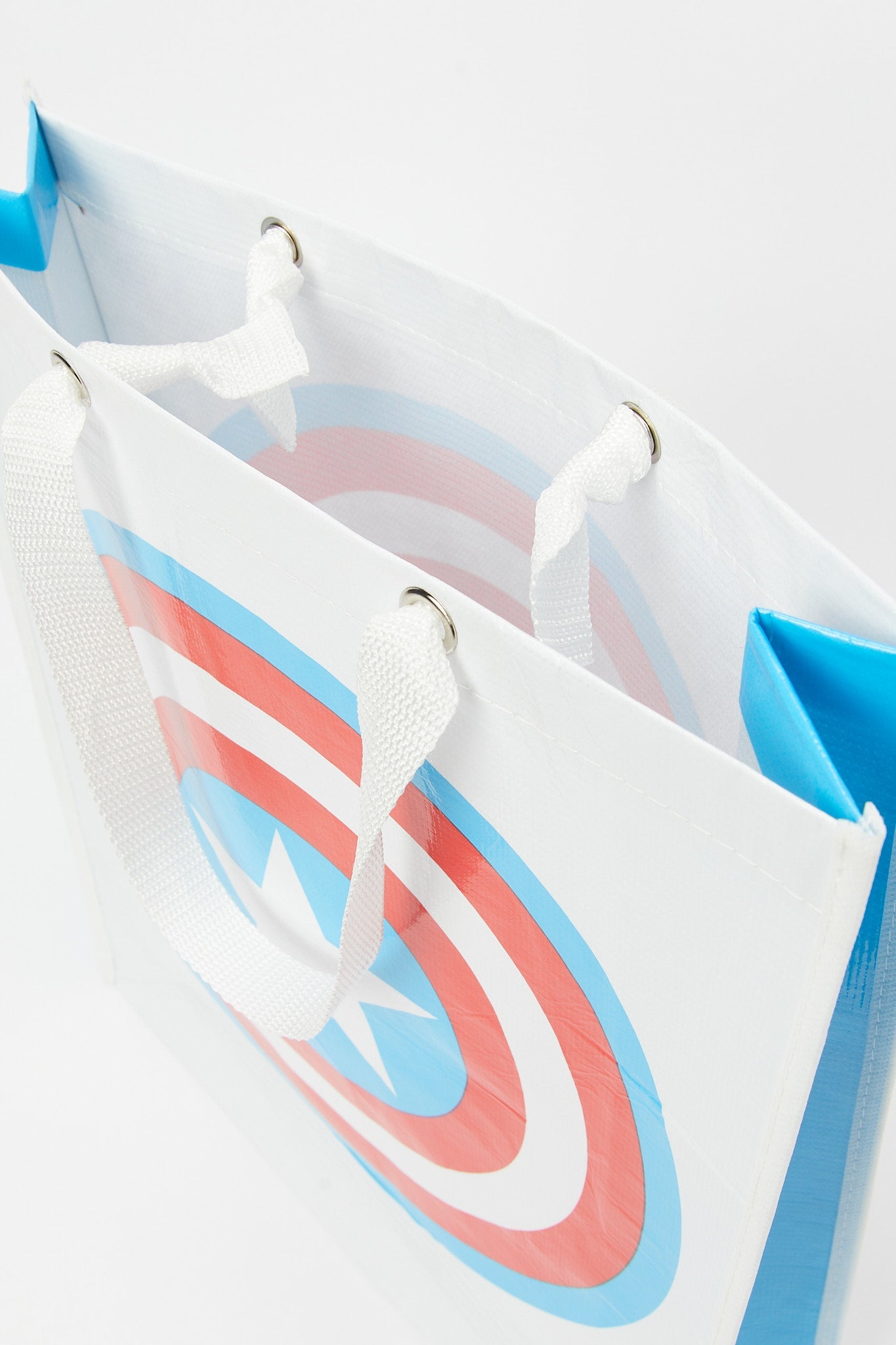 Redtag-White/Red-Avangers-Polypropylene-Woven-Shopping-Bag-Category:Bags,-CHA,-Colour:White,-Filter:Travel-Accessories,-LUG-Bags,-New-In,-New-In-LUG-ACC,-Non-Sale,-S23B,-Section:Homewares-Travel-Accessories-