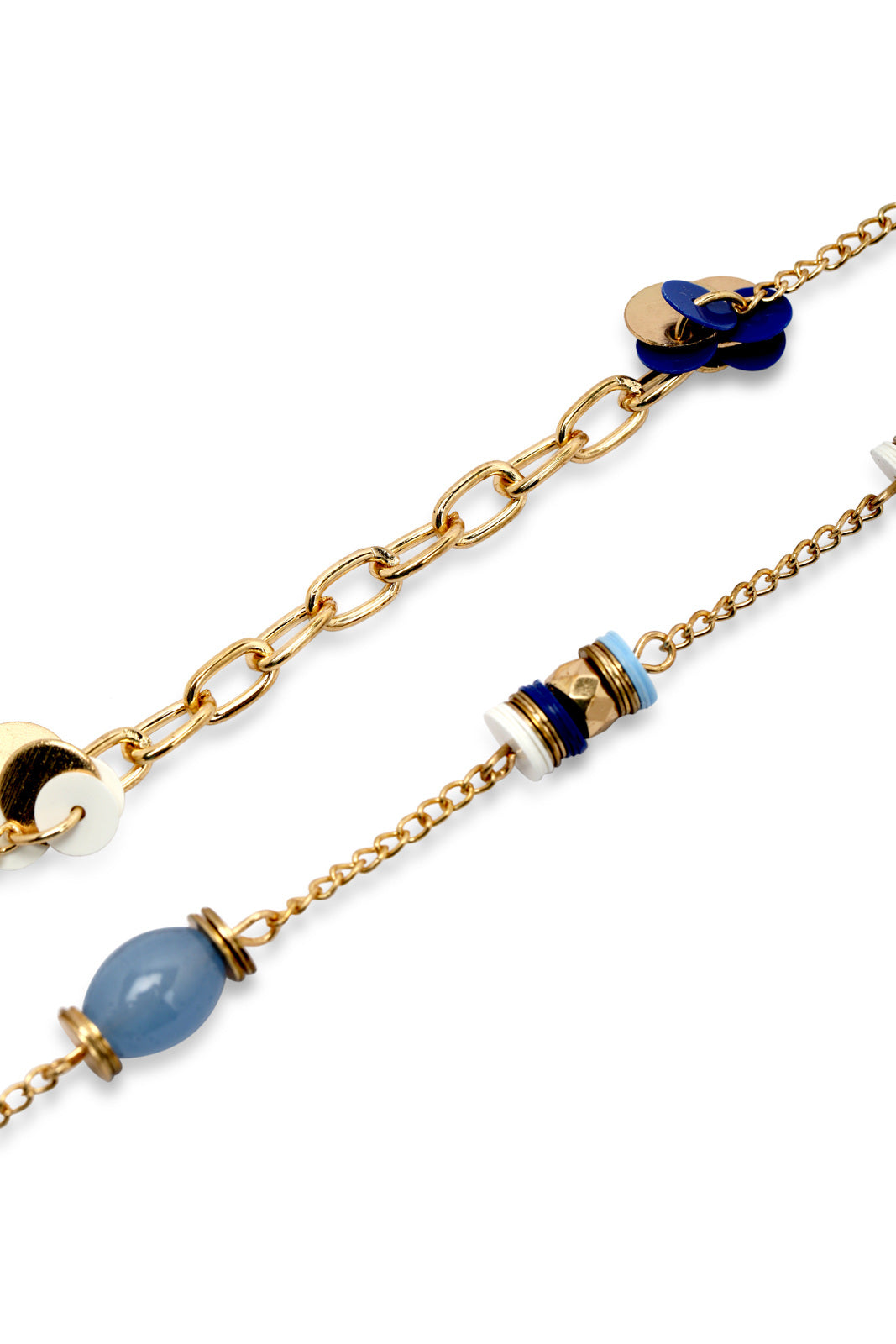Redtag-Gold--Blue-Necklace-Category:Jewellery,-Colour:Gold,-Filter:Women's-Accessories,-LEC-Jewellery,-New-In,-New-In-Women-ACC,-Non-Sale,-S23A,-Section:Women-Women-