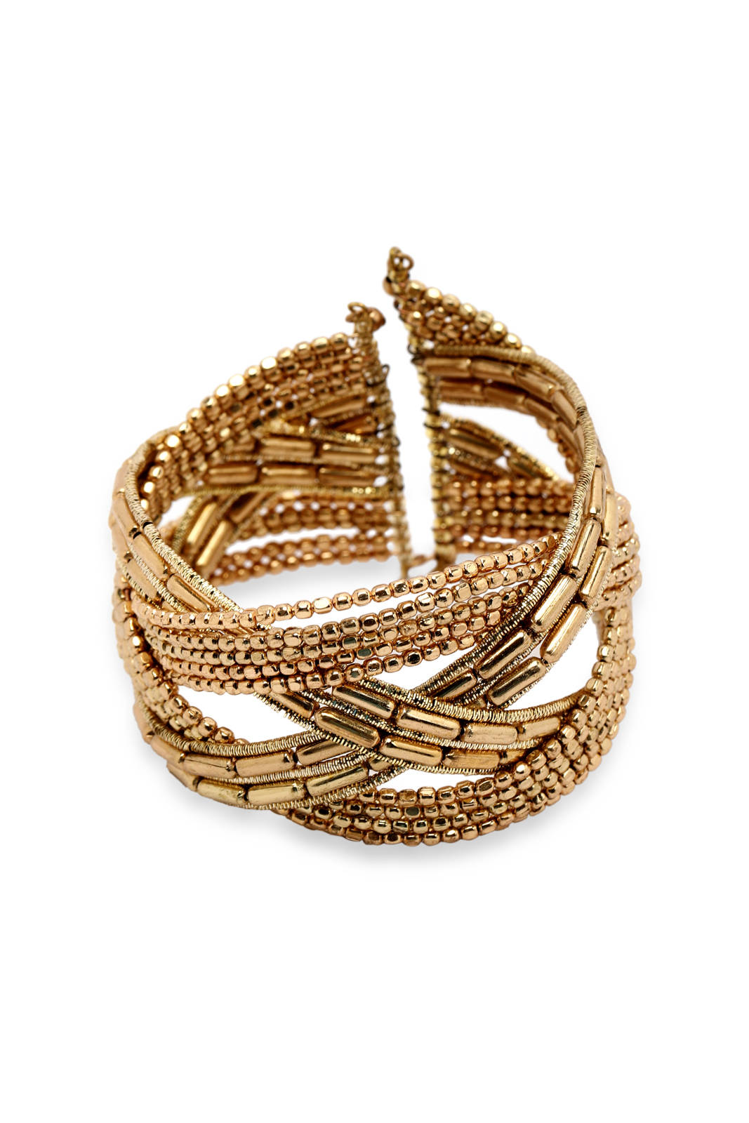 Redtag-Gold-Embellished-Cuff-Category:Jewellery,-Colour:Gold,-Filter:Women's-Accessories,-New-In,-New-In-Women-ACC,-Non-Sale,-S23A,-Section:Women,-Women-Jewellery-Women-