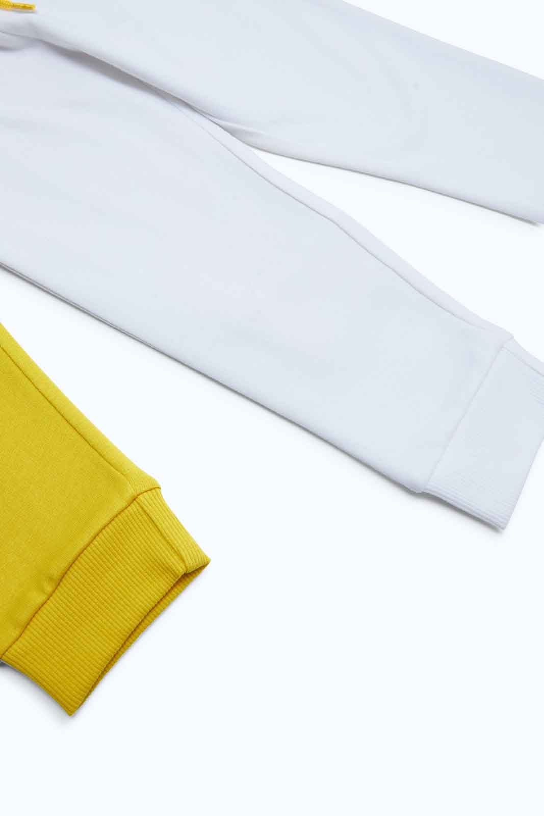 Redtag-Boys-White-And-Mustard-Solid-2-Pack-Track-Category:Joggers,-Colour:Mustard,-Deals:New-In,-Dept:Boys,-Filter:Infant-Boys-(3-to-24-Mths),-INB-Joggers,-New-In-INB-APL,-Non-Sale,-S23B,-Section:Boys-(0-to-14Yrs)-Infant-Boys-3 to 24 Months