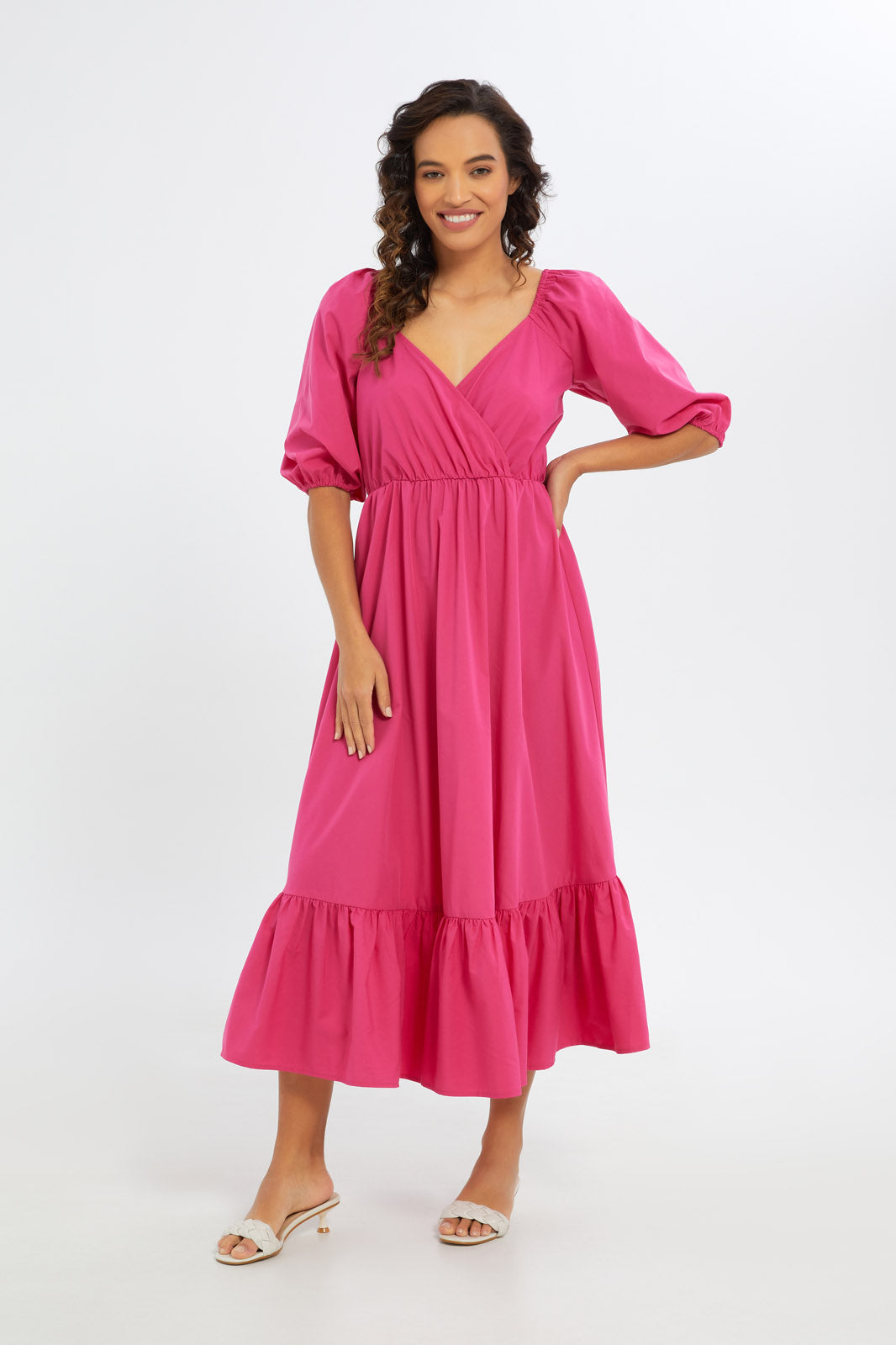 Redtag-Women-Maxi-Poplin-Dress-Category:Dresses,-Colour:Apricot,-Deals:New-In,-Dept:Ladieswear,-Filter:Women's-Clothing,-H1:LWR,-H2:LAD,-H3:DRS,-H4:CAD,-New-In-Women-APL,-Non-Sale,-S23B,-Season:S23B,-Section:Women,-Women-Dresses-Women's-