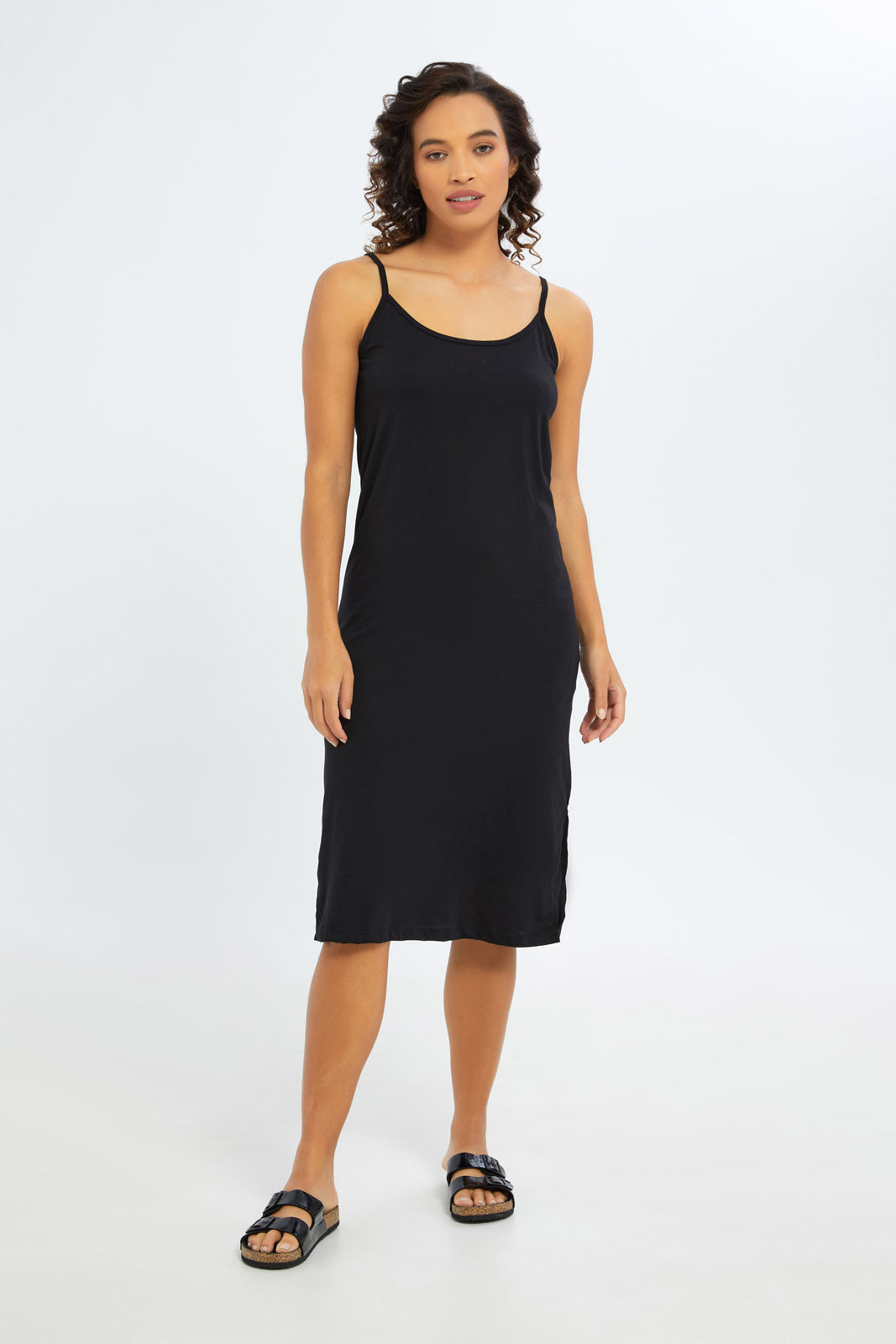 Redtag-Women-Black-Long-Sleeveless-Vest-Category:T-Shirts,-Colour:Black,-Deals:2-FOR-89,-Deals:2-FOR-90,-Deals:New-In,-Dept:Ladieswear,-Filter:Women's-Clothing,-H1:LWR,-H2:LAD,-H3:SPW,-H4:ATS,-New-In-Women-APL,-Non-Sale,-S23A,-Season:S23A,-Section:Women,-Women-T-Shirts-Women's-