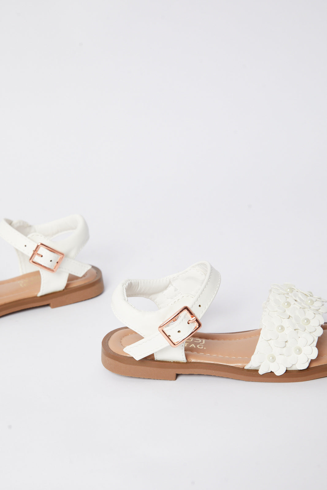 Redtag-White-Floral-Detail-Sandal-Category:Shoes,-Colour:White,-Deals:New-In,-Filter:Girls-Footwear-(3-to-5-Yrs),-GIR-Sandals,-N/A,-New-In-GIR-FOO,-Non-Sale,-S23B,-Section:Girls-(0-to-14Yrs)-Girls-3 to 5 Years