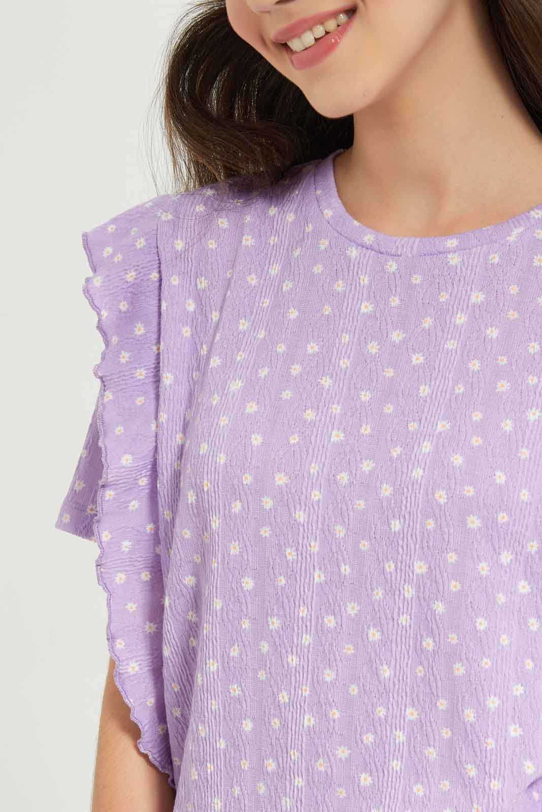 Redtag-Girls-White-Ruffled-Front-Jacquard-Top-Category:Blouses,-Colour:White,-Deals:New-In,-Dept:Girls,-Filter:Senior-Girls-(8-to-14-Yrs),-GSR-Blouses,-New-In-GSR-APL,-Non-Sale,-S23B,-Section:Girls-(0-to-14Yrs)-Senior-Girls-9 to 14 Years