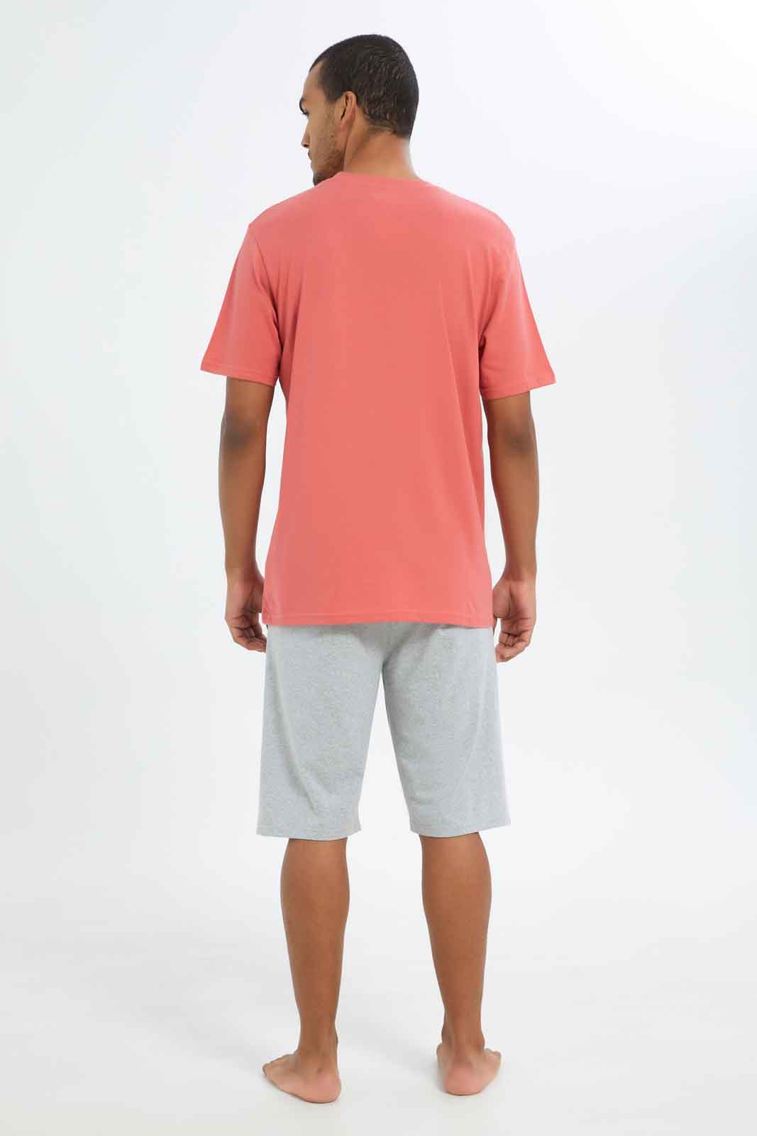Redtag-Men-Red-T-Shirt-&-Grey-Shorts-Pyjama-Set-Category:Pyjama-Sets,-Colour:Red,-Deals:New-In,-Dept:Menswear,-Filter:Men's-Clothing,-Men-Pyjama-Sets,-New-In-Men-APL,-Non-Sale,-S23C,-Section:Men-Men's-