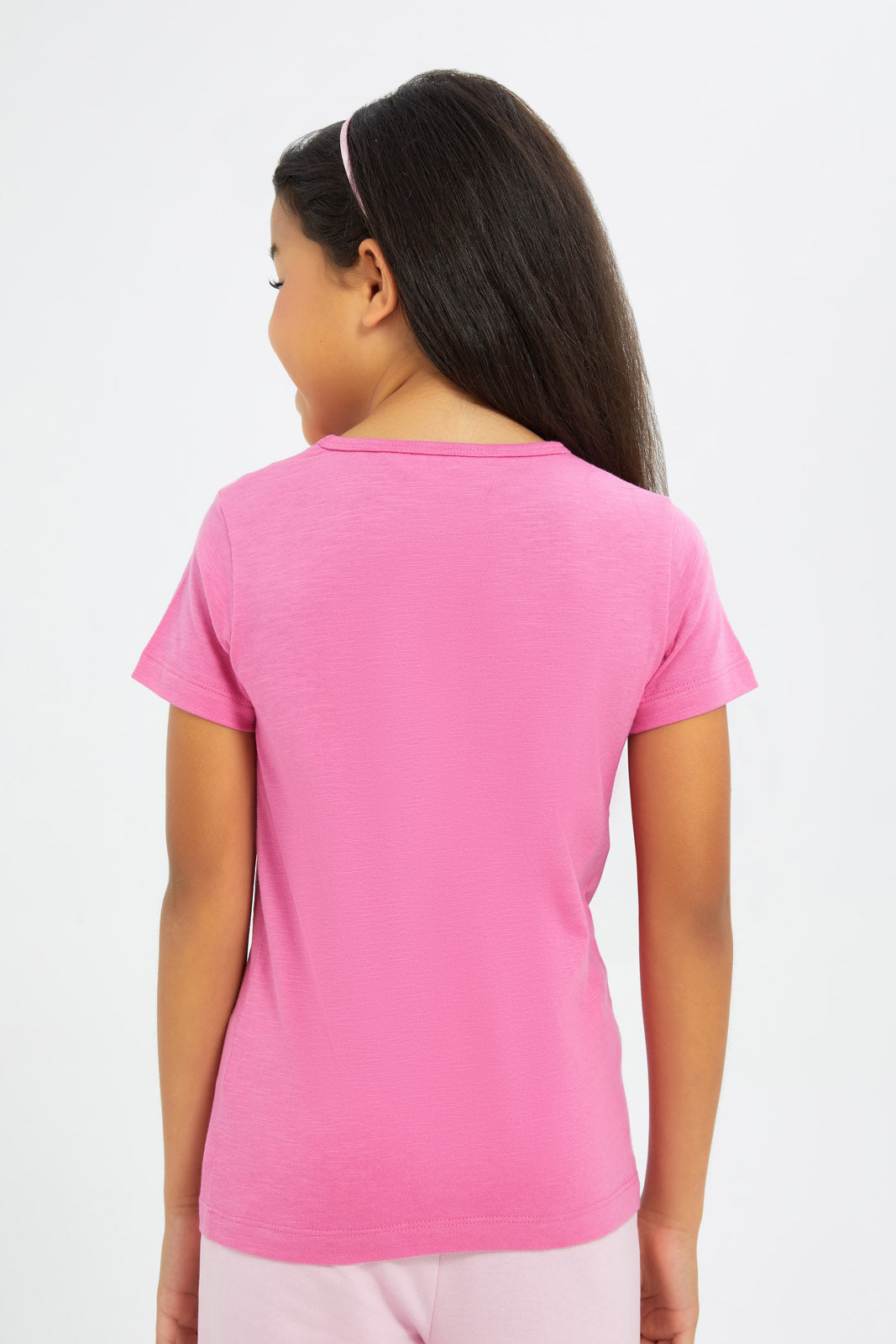 Redtag-Girls-Mint/Fuschia-2-Pack-T-Shirt-Category:T-Shirts,-Colour:Assorted,-Deals:4-FOR-90,-Deals:New-In,-Dept:Girls,-Filter:Girls-(2-to-8-Yrs),-GIR-T-Shirts,-H1:KWR,-H2:GIR,-H3:TSH,-H4:CAT,-New-In-GIR-APL,-Non-Sale,-S23B,-Season:S23B,-Section:Girls-(0-to-14Yrs)-Girls-2 to 8 Years