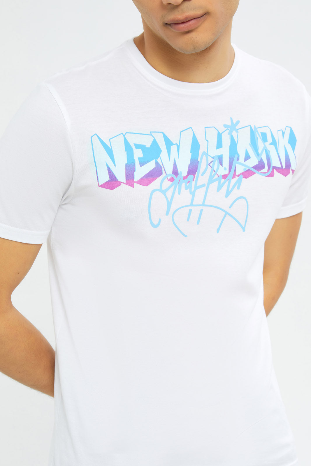 Redtag-Men-White-Graphic-T-Shirt-Category:T-Shirts,-Colour:White,-Deals:New-In,-Dept:Menswear,-Filter:Men's-Clothing,-H1:MWR,-H2:GEN,-H3:TSH,-H4:TSH,-Men-T-Shirts,-New-In-Men-APL,-Non-Sale,-S23C,-Season:S23C,-Section:Men,-TBL-Men's-