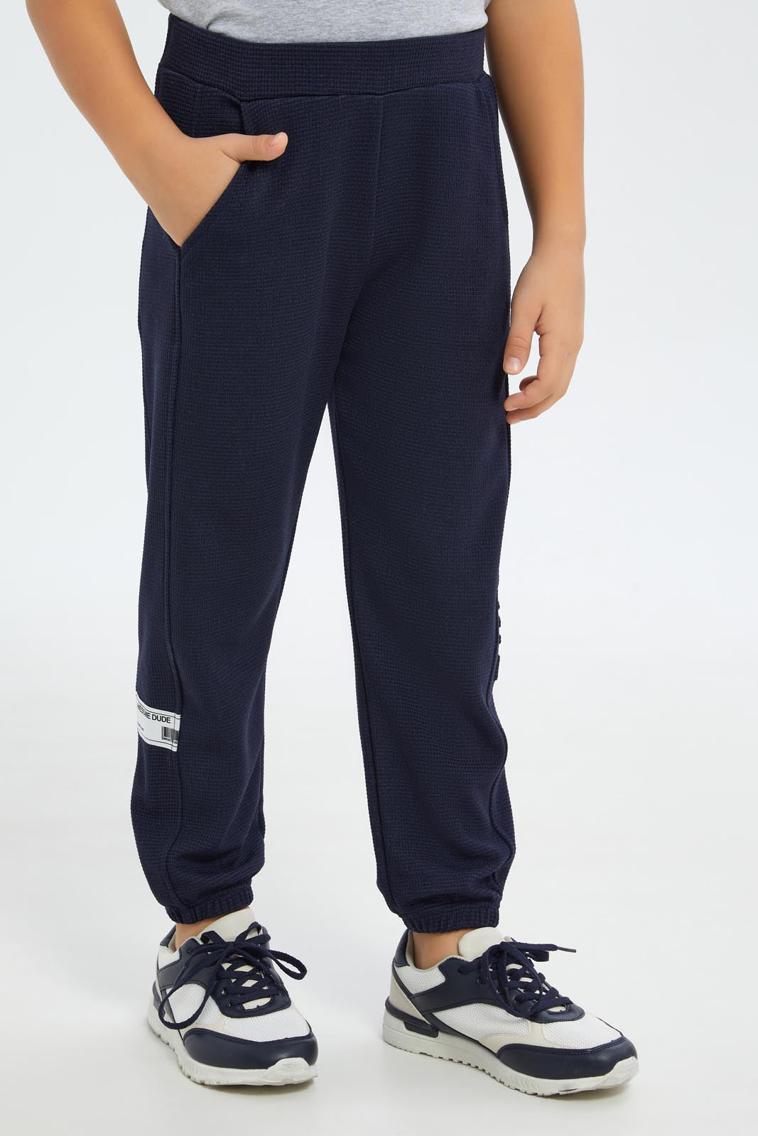 Redtag-Boys-Navy-Pique-Jaquard-Embosed-Track-Pant-BOY-Joggers,-Category:Joggers,-Colour:Navy,-Deals:New-In,-Dept:Boys,-Filter:Boys-(2-to-8-Yrs),-New-In-BOY-APL,-Non-Sale,-S23C,-Section:Boys-(0-to-14Yrs)-Boys-2 to 8 Years