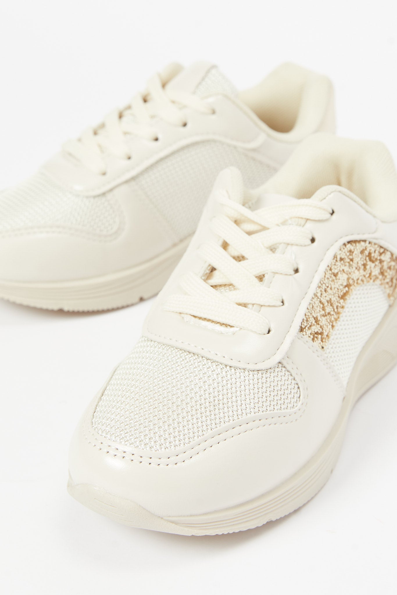 Redtag-Cream-Shimmery-Sneaker-Category:Shoes,-Colour:Cream,-Deals:New-In,-Filter:Girls-Footwear-(5-to-14-Yrs),-GSR-Trainers,-N/A,-New-In-GSR-FOO,-Non-Sale,-S23B,-Section:Girls-(0-to-14Yrs)-Senior-Girls-5 to 14 Years