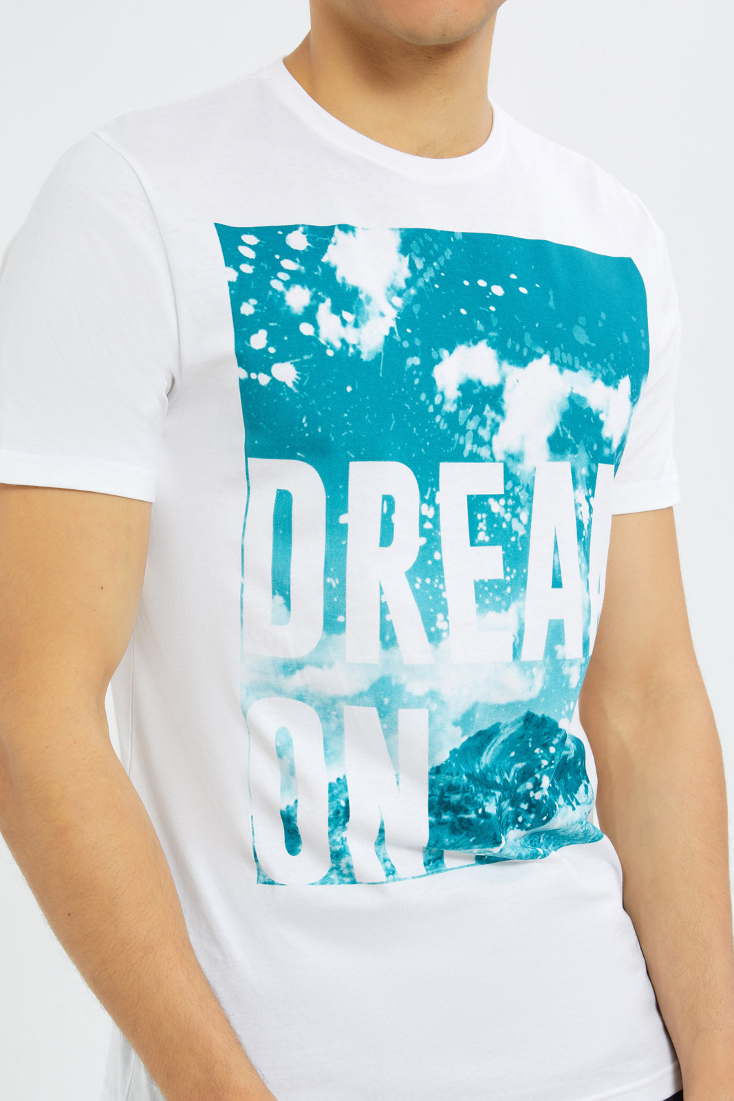 Redtag-Men-White-Graphic-T-Shirt-Category:T-Shirts,-Colour:White,-Deals:New-In,-Dept:Menswear,-Filter:Men's-Clothing,-H1:MWR,-H2:GEN,-H3:TSH,-H4:TSH,-Men-T-Shirts,-New-In-Men-APL,-Non-Sale,-S23C,-Season:S23C,-Section:Men,-TBL-Men's-