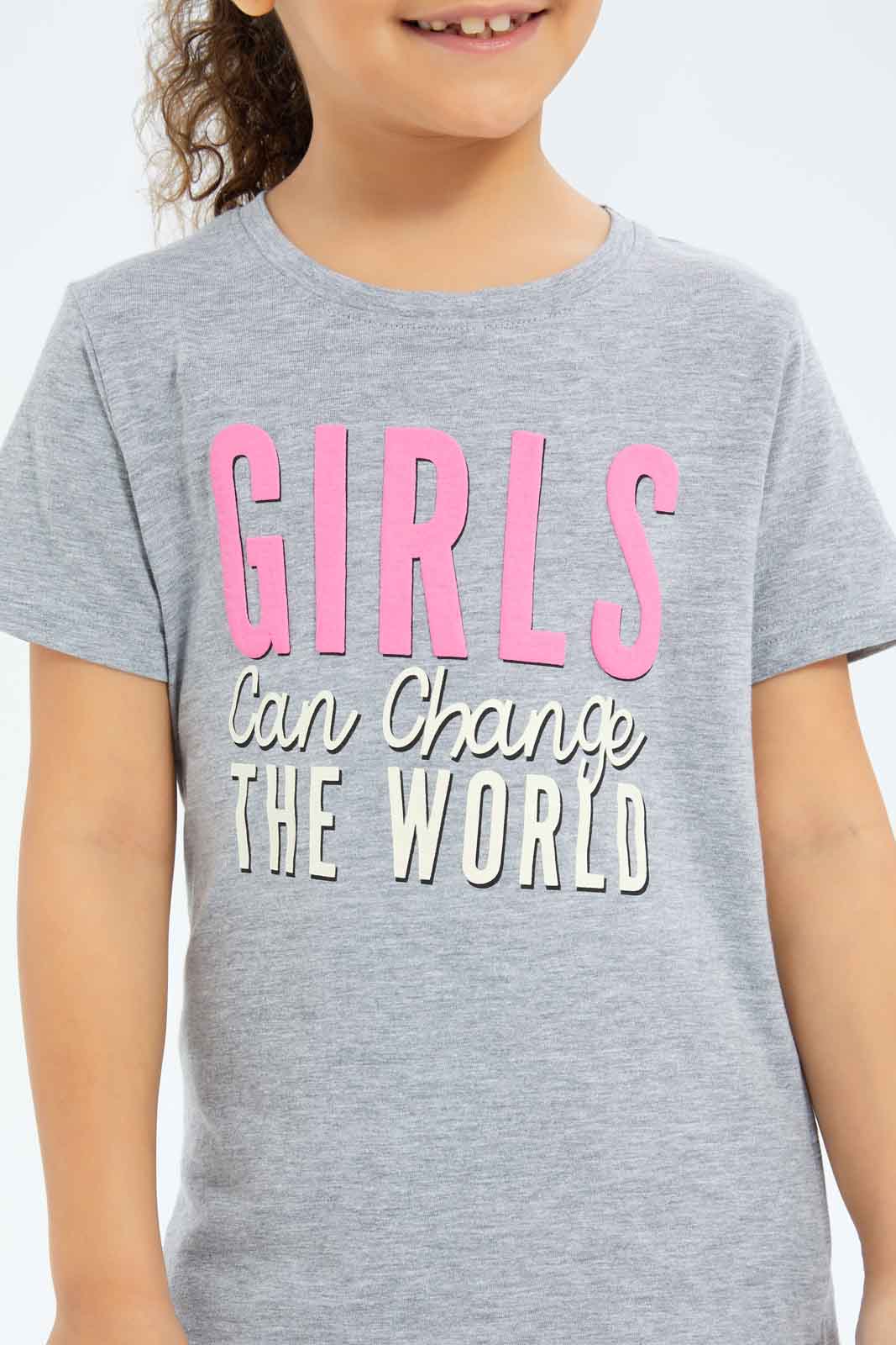 Redtag-Girls-Grey-Girls-Puff-Print-Tee-Category:T-Shirts,-Colour:Grey,-Deals:New-In,-Filter:Girls-(2-to-8-Yrs),-GIR-T-Shirts,-New-In-GIR-APL,-Non-Sale,-S23B,-Section:Girls-(0-to-14Yrs),-TBL-Girls-2 to 8 Years