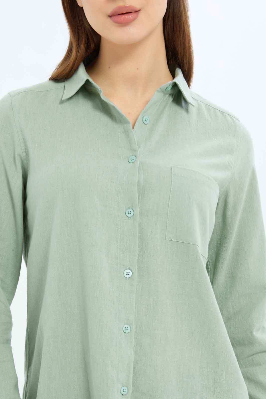Redtag-Women-Linen-Shirt-Solid-Category:Blouses,-Colour:Beige,-Deals:New-In,-Filter:Women's-Clothing,-KSH,-New-In-Women-APL,-Non-Sale,-S23B,-Section:Women,-Women-Blouses-Women's-