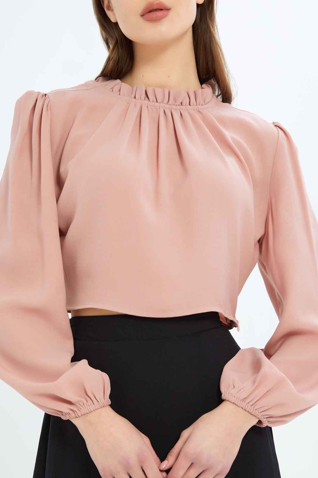 Redtag-Women-High-Neck-Blouse-Category:Blouses,-Colour:Apricot,-Deals:New-In,-Filter:Women's-Clothing,-New-In-Women-APL,-Non-Sale,-S23B,-Section:Women,-Women-Blouses-Women's-