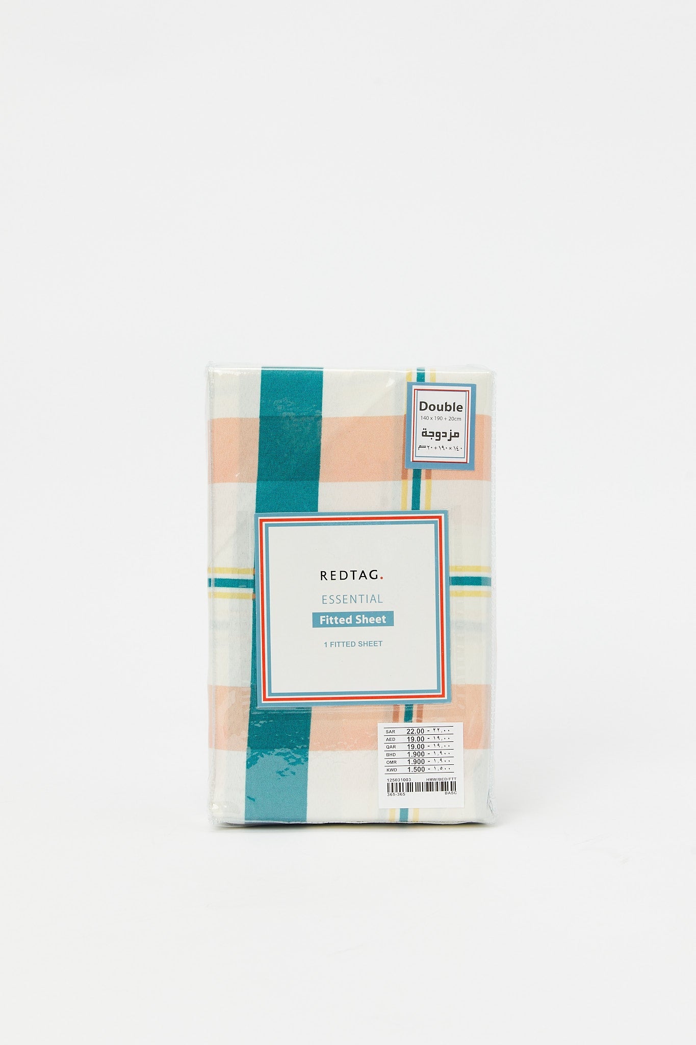Redtag-Blue-Check-Print-Fitted-Sheet-(Double-Size)-365,-Category:Fitted-Sheets,-Colour:Blue,-Deals:New-In,-Filter:Home-Bedroom,-H1:HMW,-H2:BED,-H3:BLN,-H4:FTT,-HMW-BED-Fitted-Sheets,-New-In-HMW-BED,-Non-Sale,-Season:365,-Section:Homewares,-Style:ENTRY-Home-Bedroom-