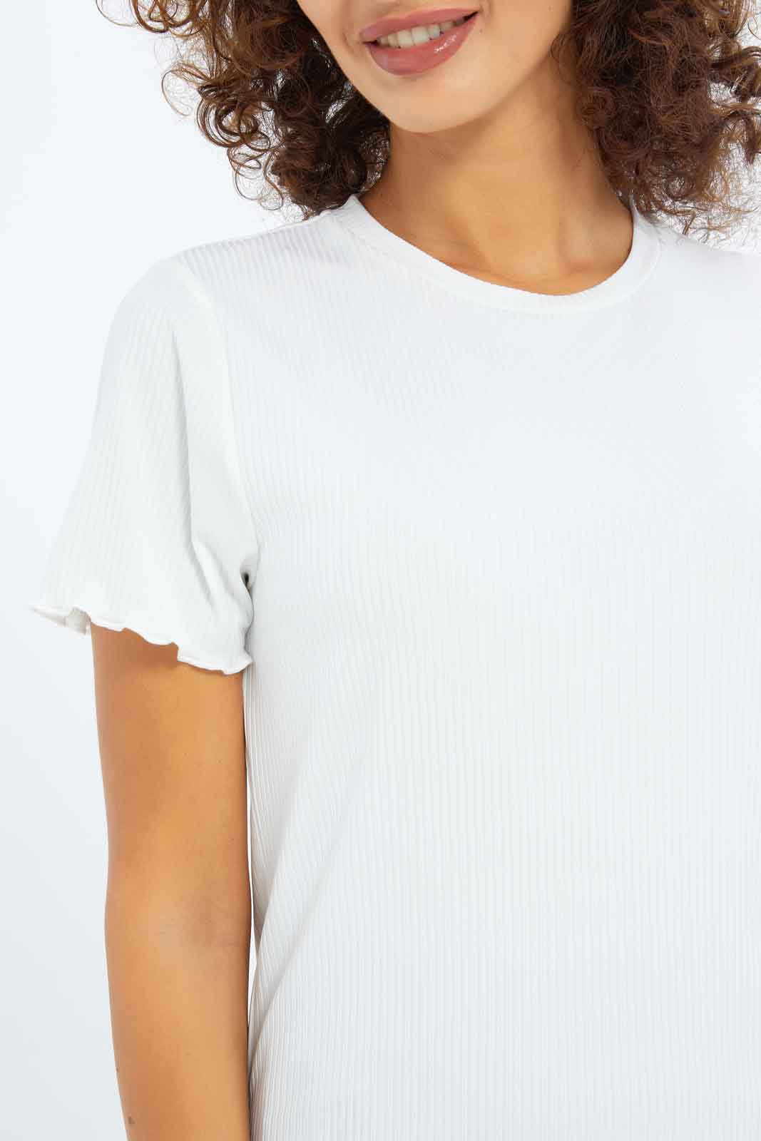 Redtag-Women-White-Epp-Rib-Tee-Category:Tops,-Colour:White,-Deals:New-In,-Filter:Women's-Clothing,-KSH,-New-In-Women-APL,-Non-Sale,-S23B,-Section:Women,-Women-Tops-Women's-